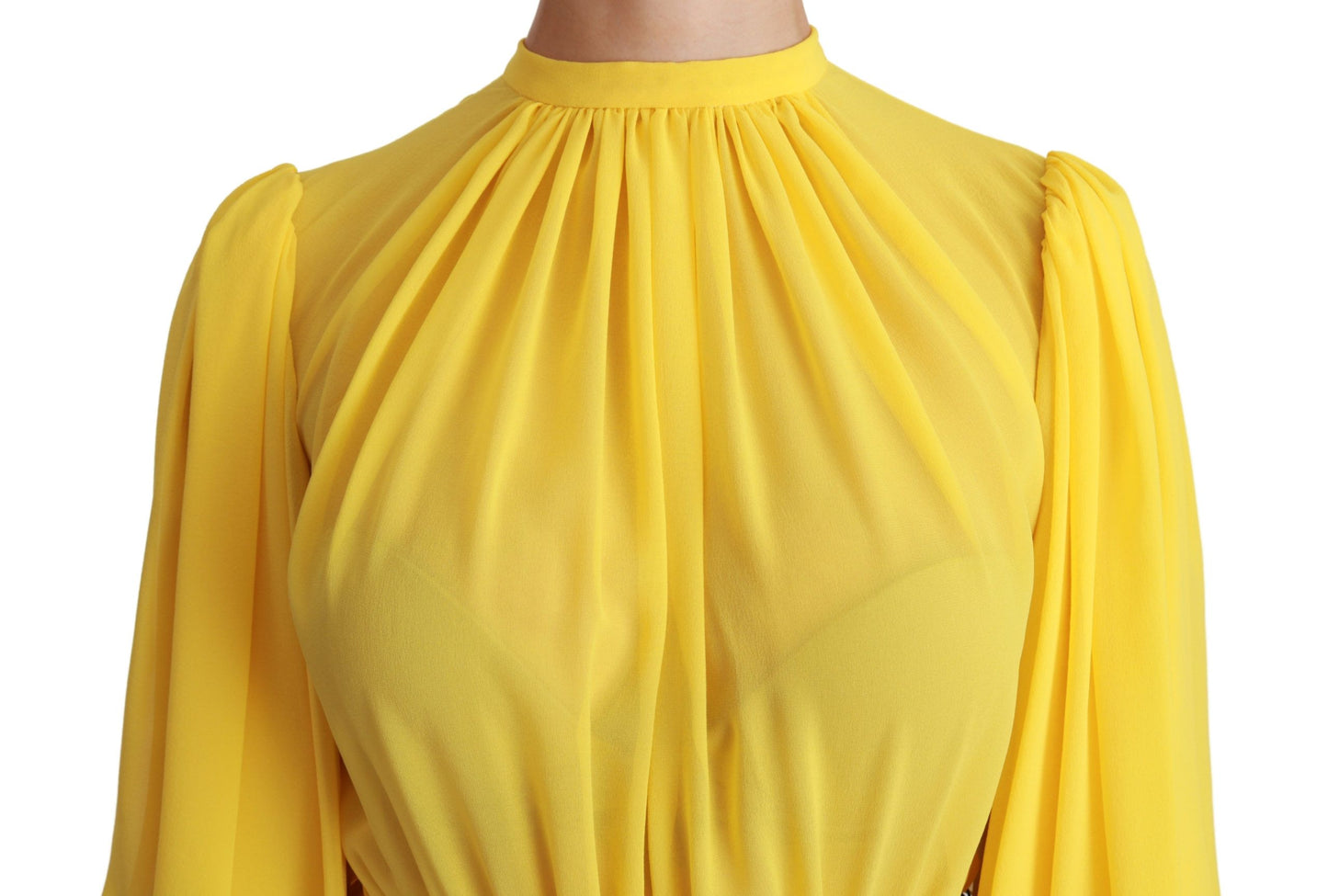 - Silk Pleated A-line Mini Dress in Sunshine Yellow