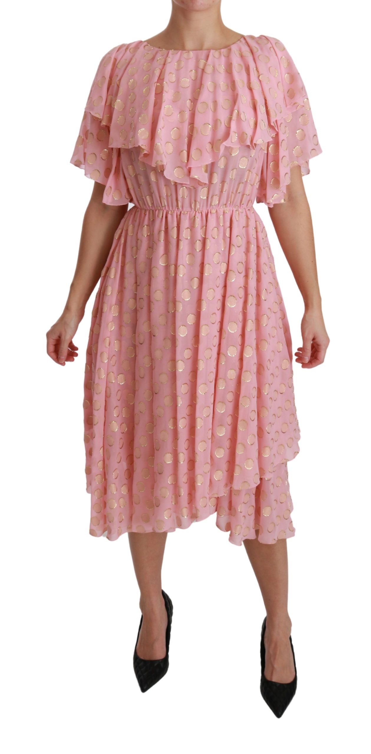 - Elegant Pleated Midi A-Line Dress