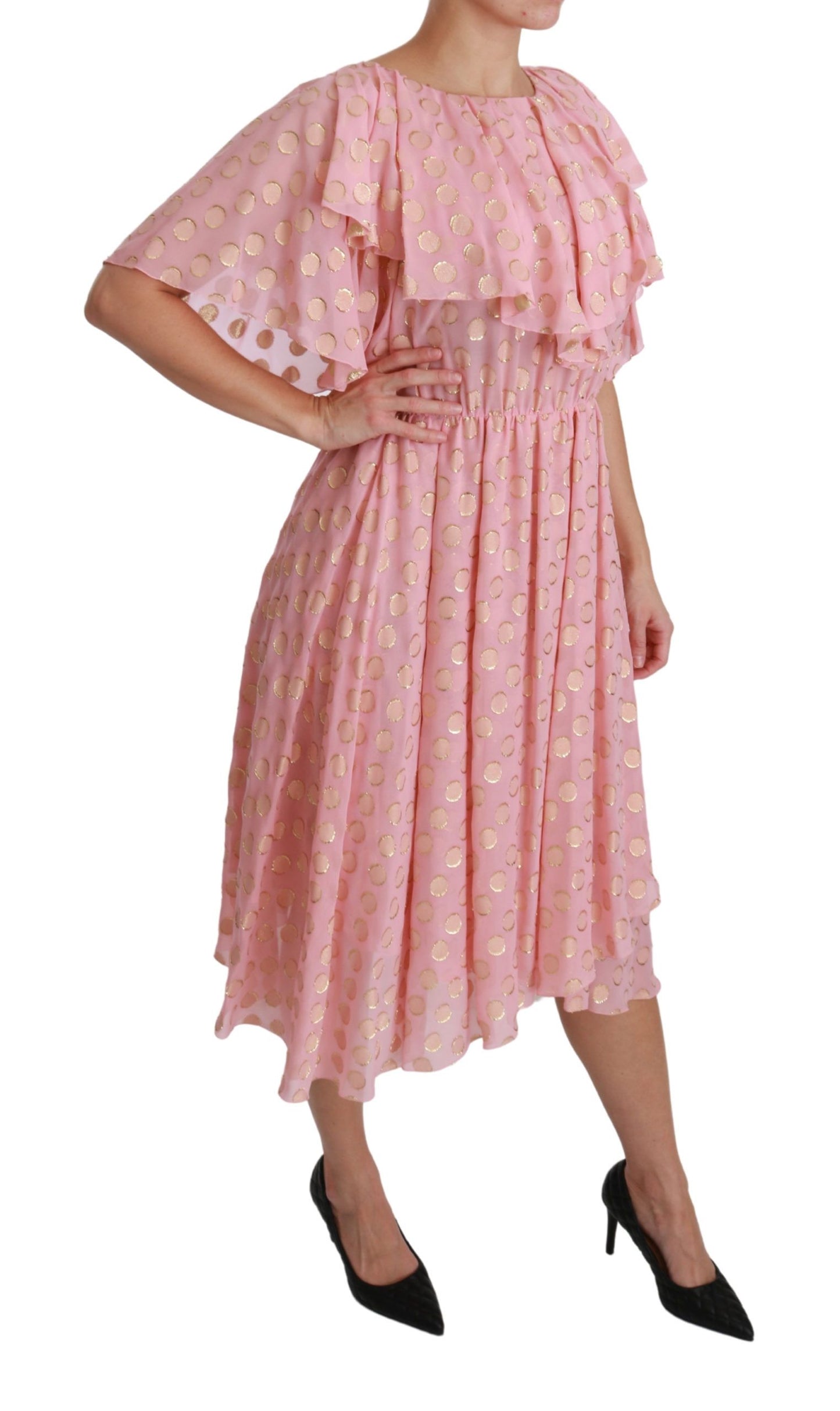 - Elegant Pleated Midi A-Line Dress
