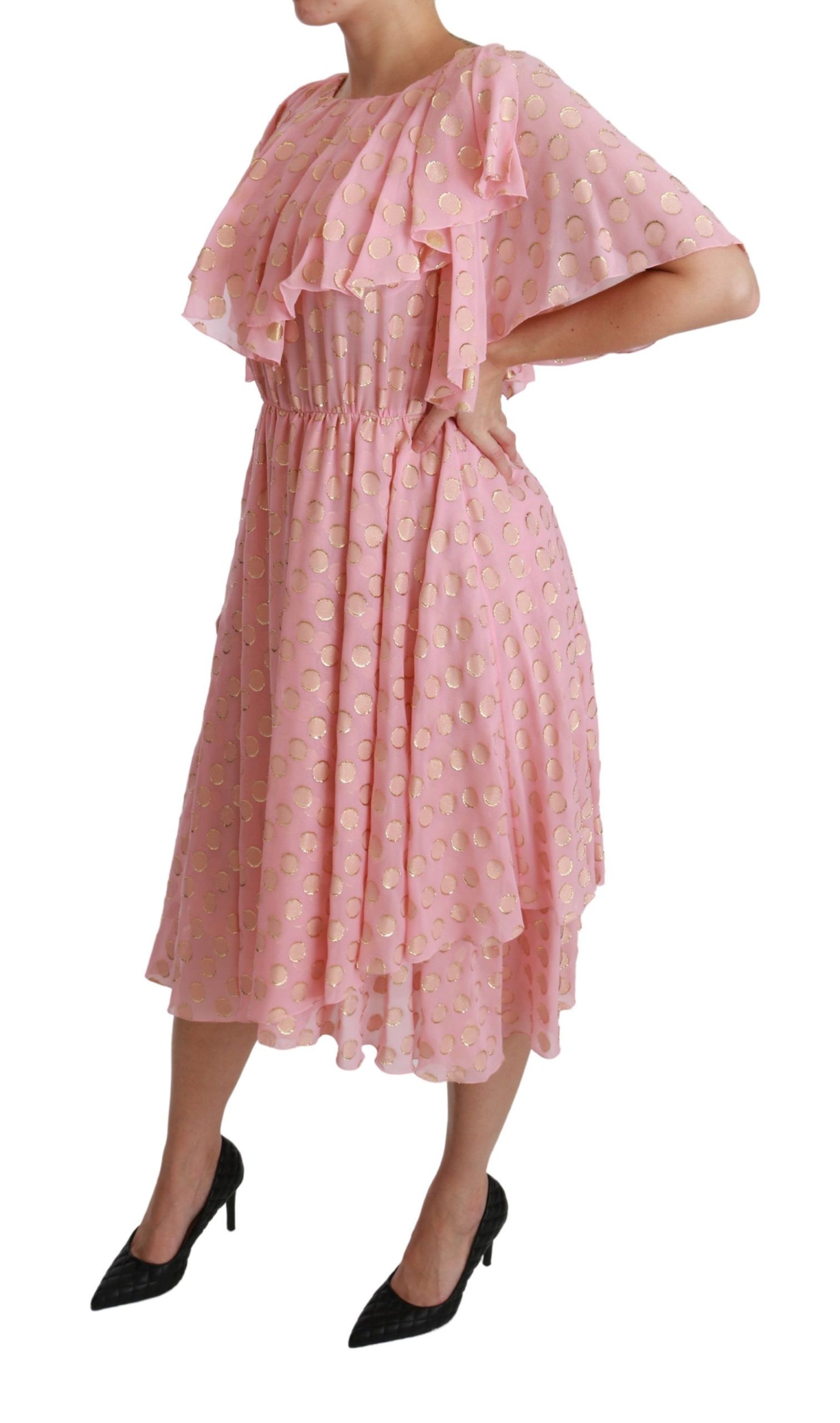 - Elegant Pleated Midi A-Line Dress