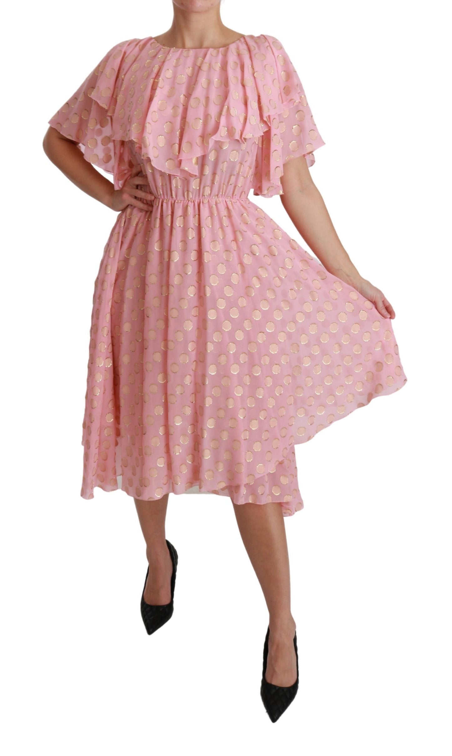 - Elegant Pleated Midi A-Line Dress