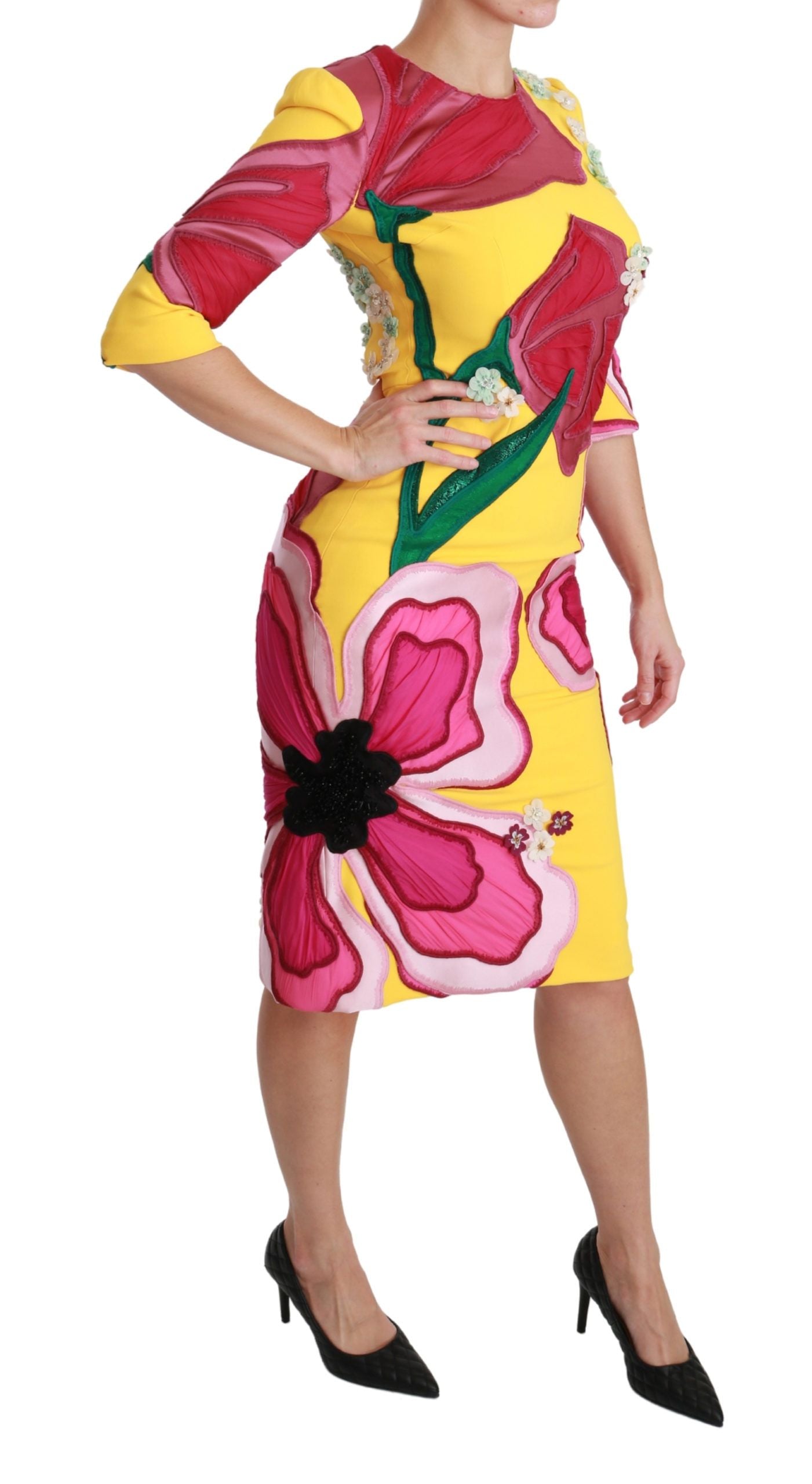 - Sunshine Bloom Sheath Knee-Length Dress