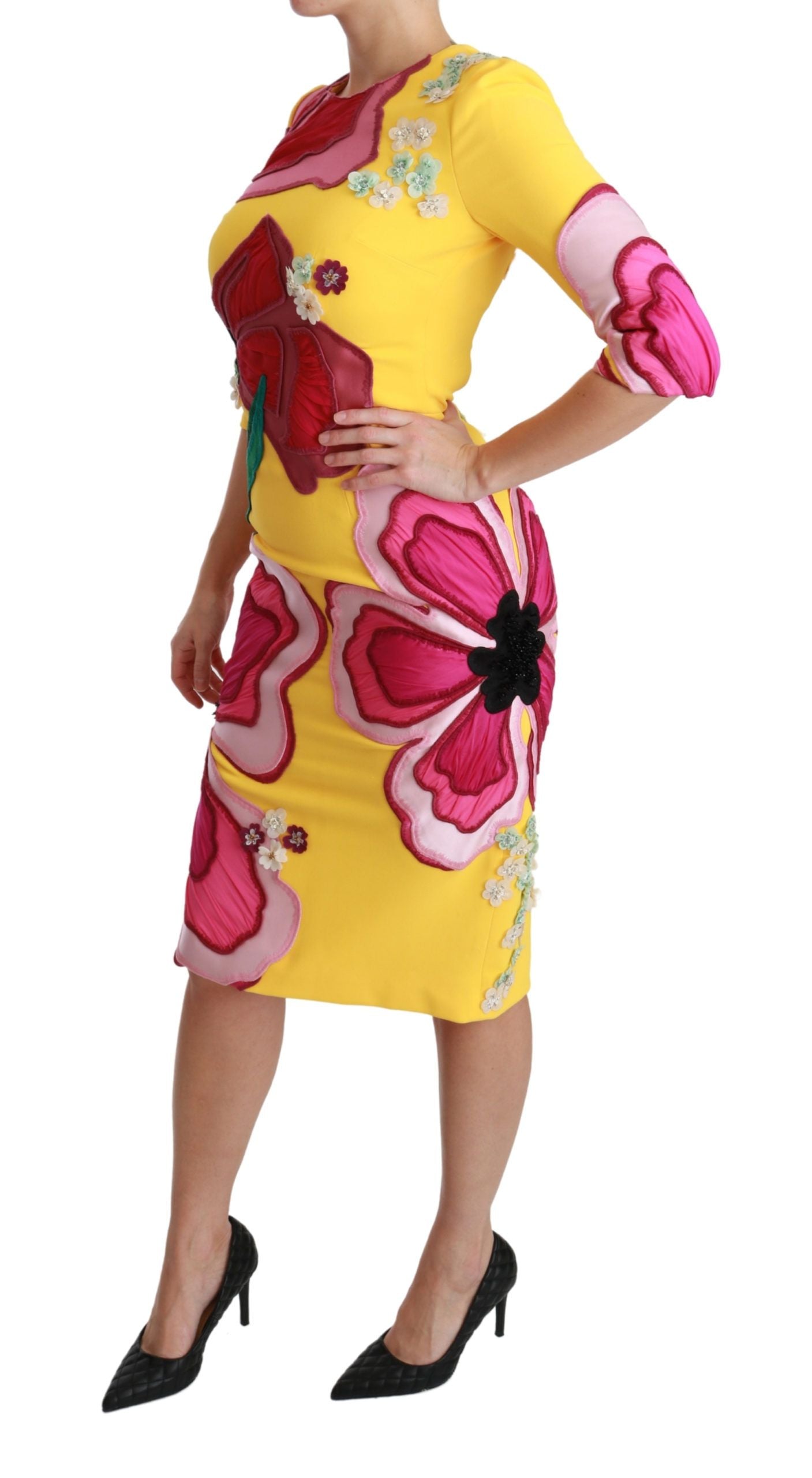 - Sunshine Bloom Sheath Knee-Length Dress