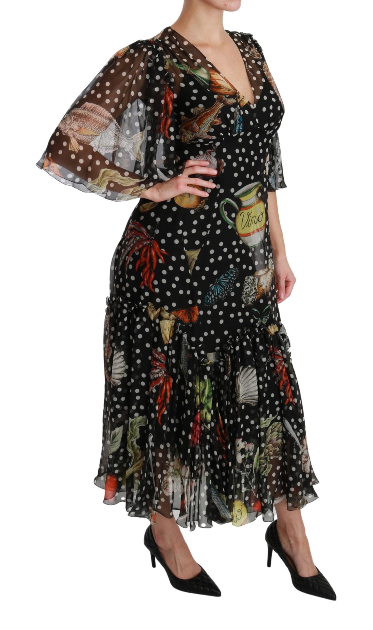 - Elegant Silk Pleated A-Line Maxi Dress