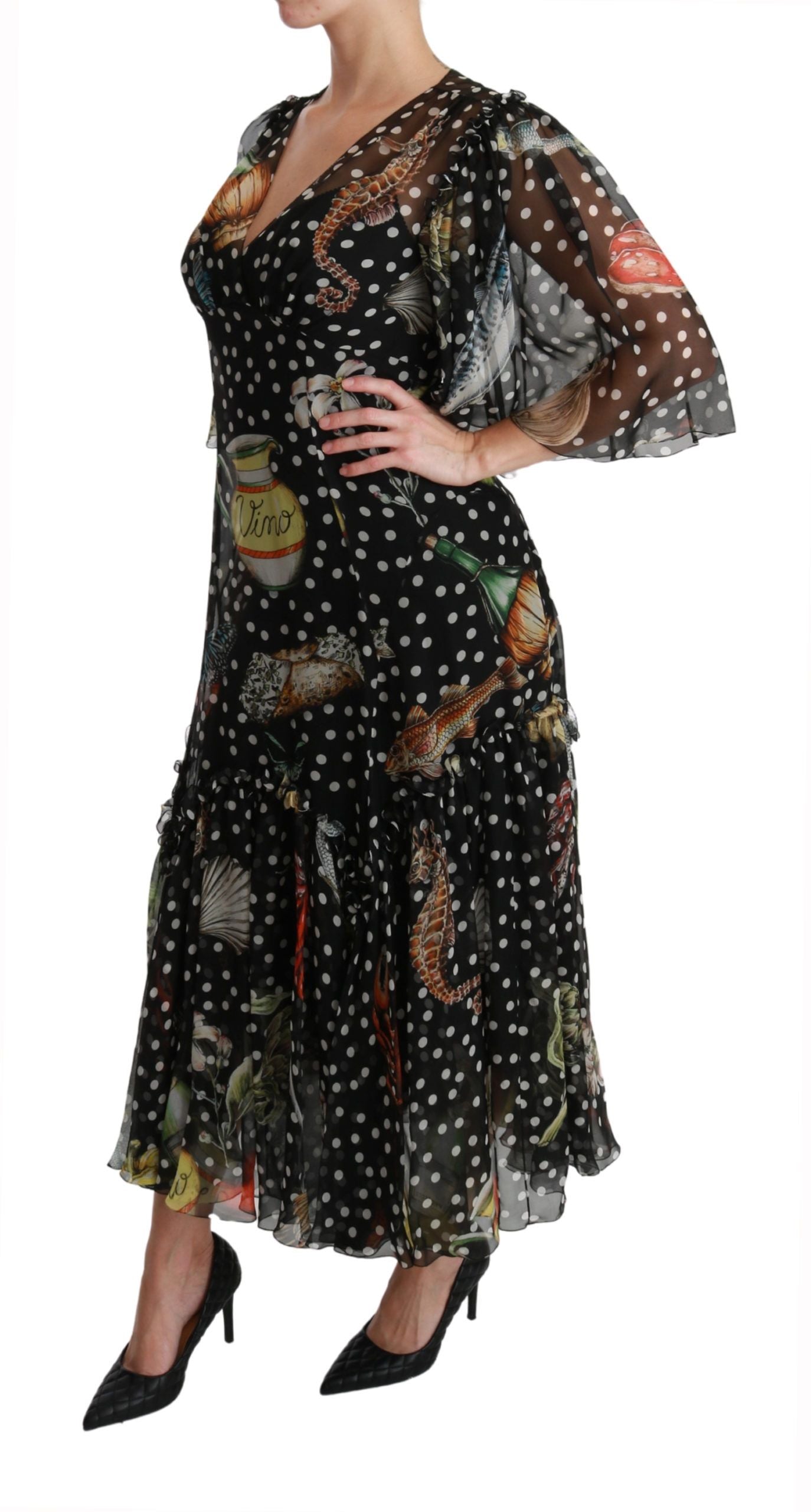 - Elegant Silk Pleated A-Line Maxi Dress
