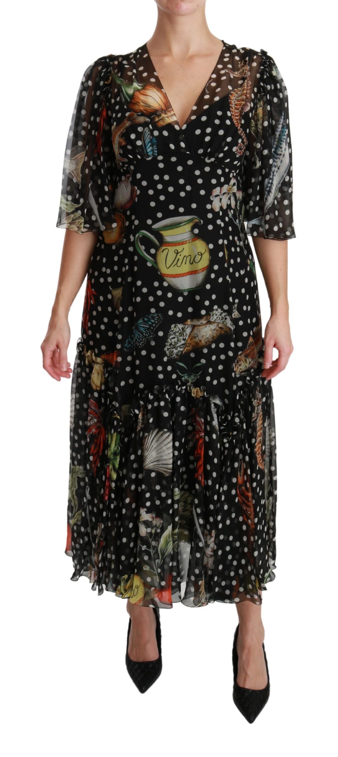 - Elegant Silk Pleated A-Line Maxi Dress