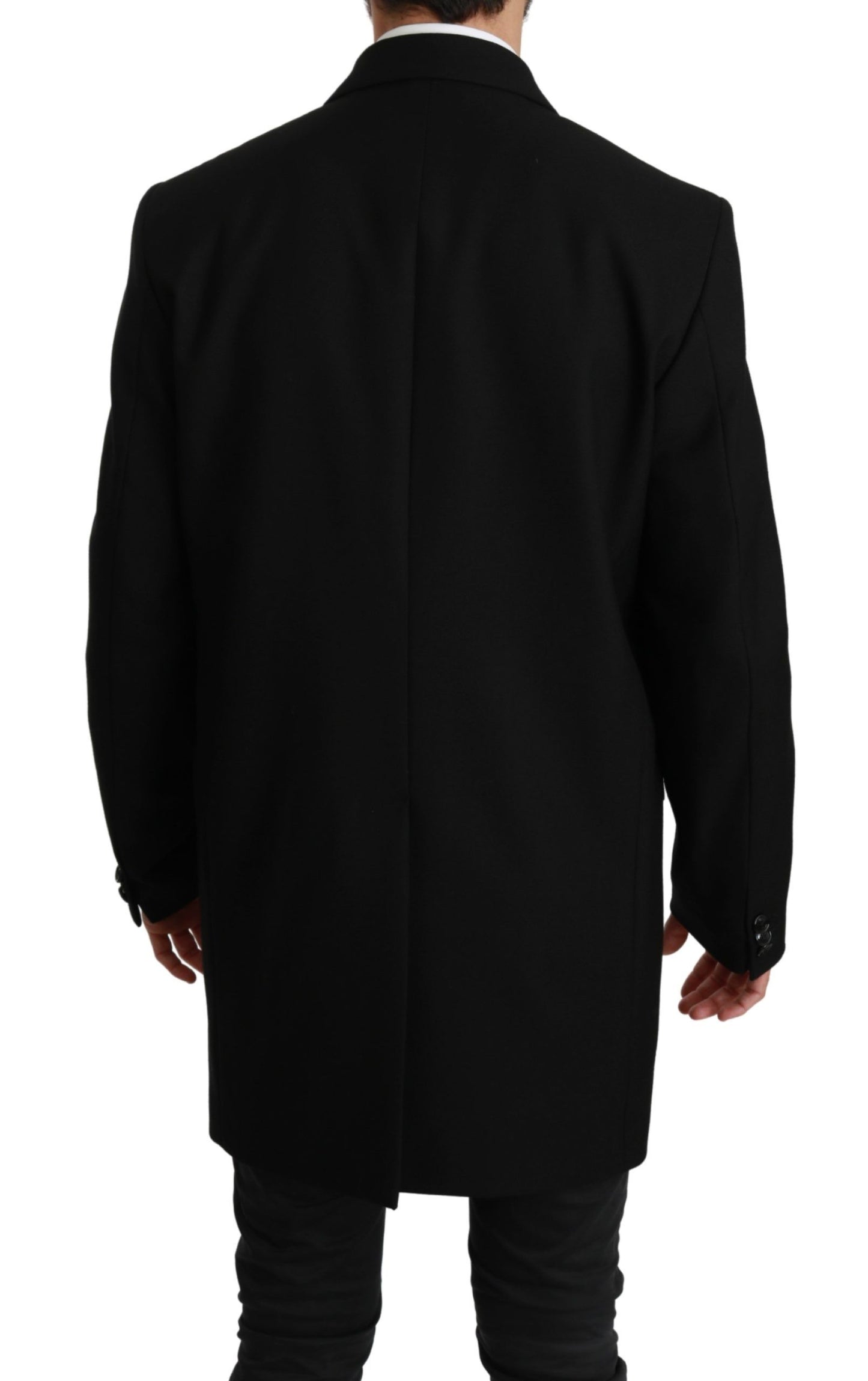 - Elegant Black Wool Formal Blazer