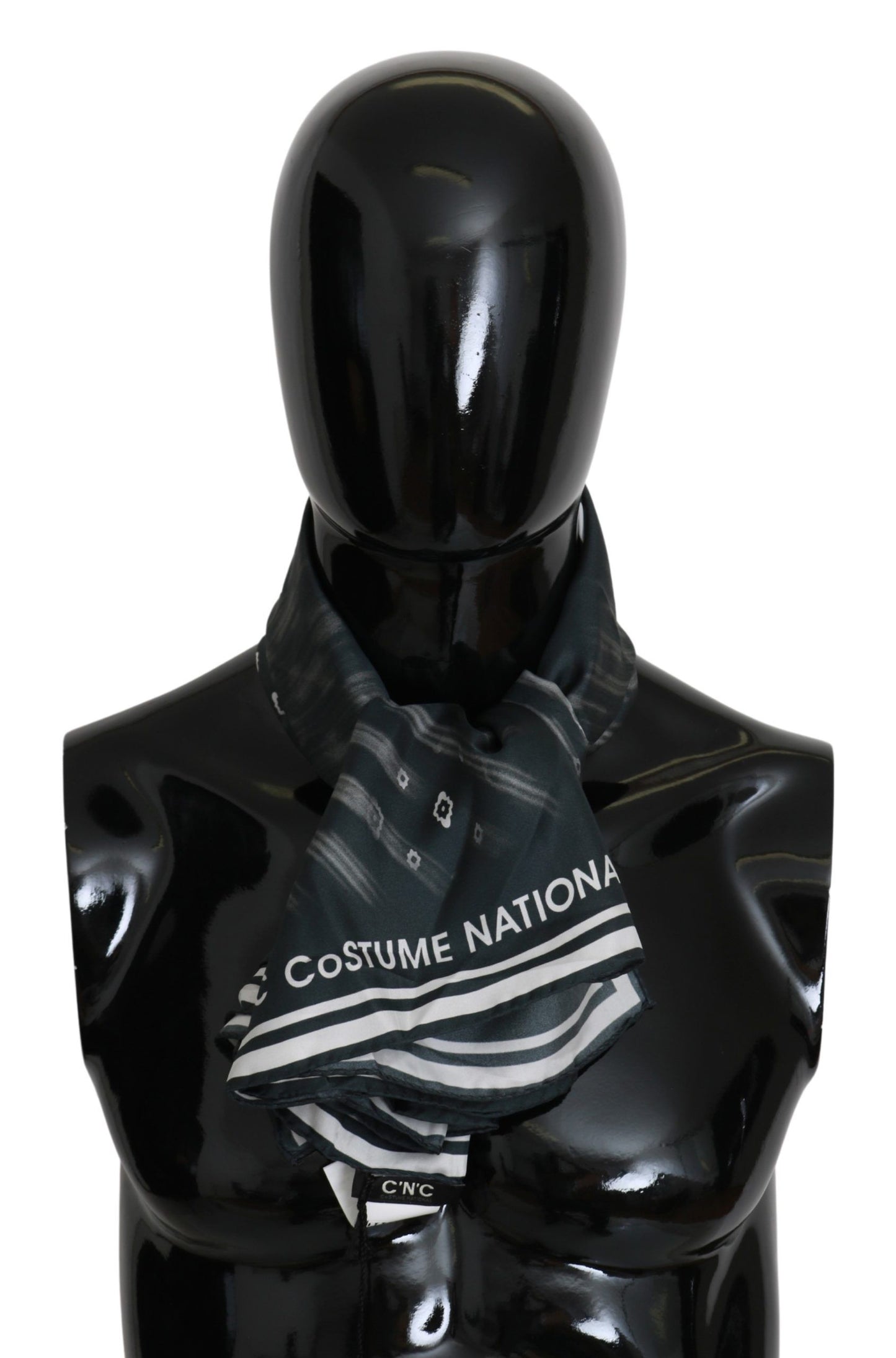 - Elegant Silk Printed Blue Scarf