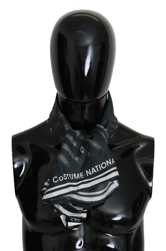 - Elegant Silk Printed Blue Scarf