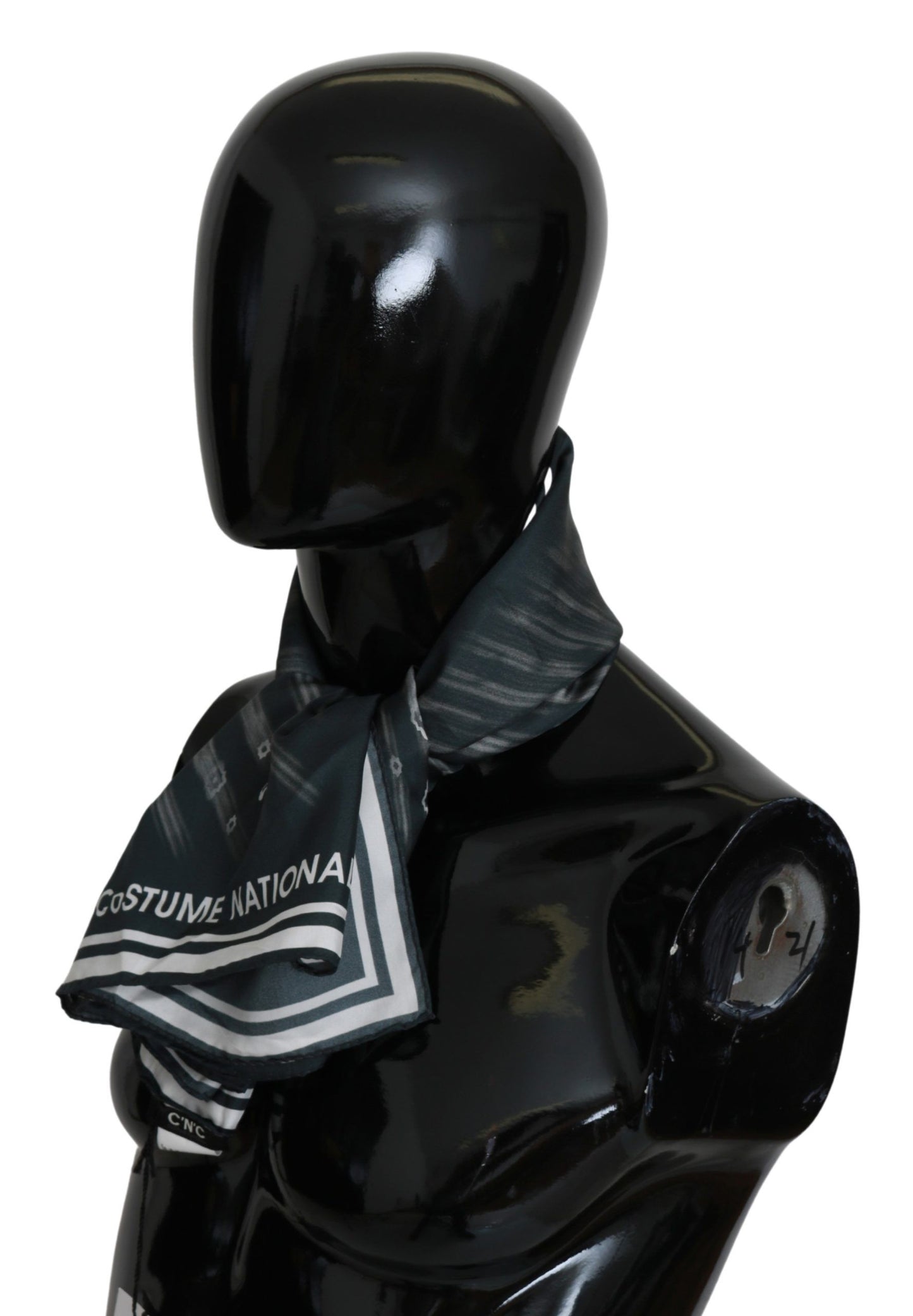 - Elegant Silk Printed Blue Scarf