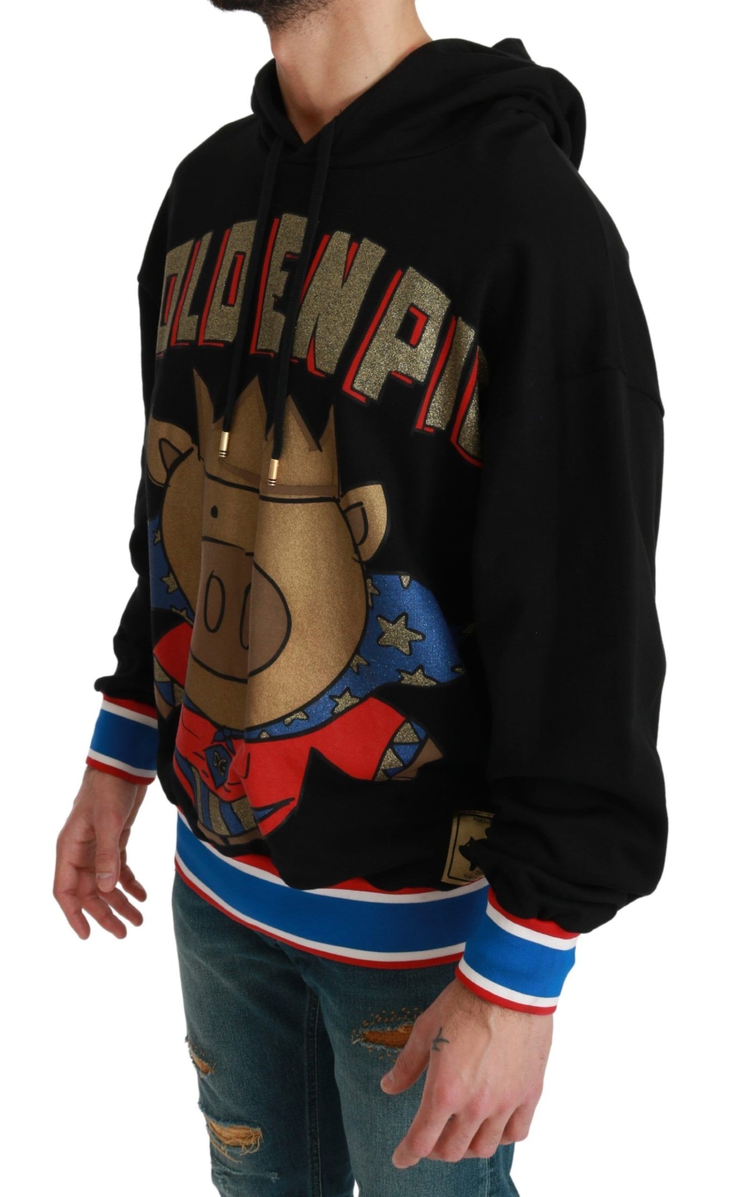 - Elegant Hooded Pullover With Regal Motif