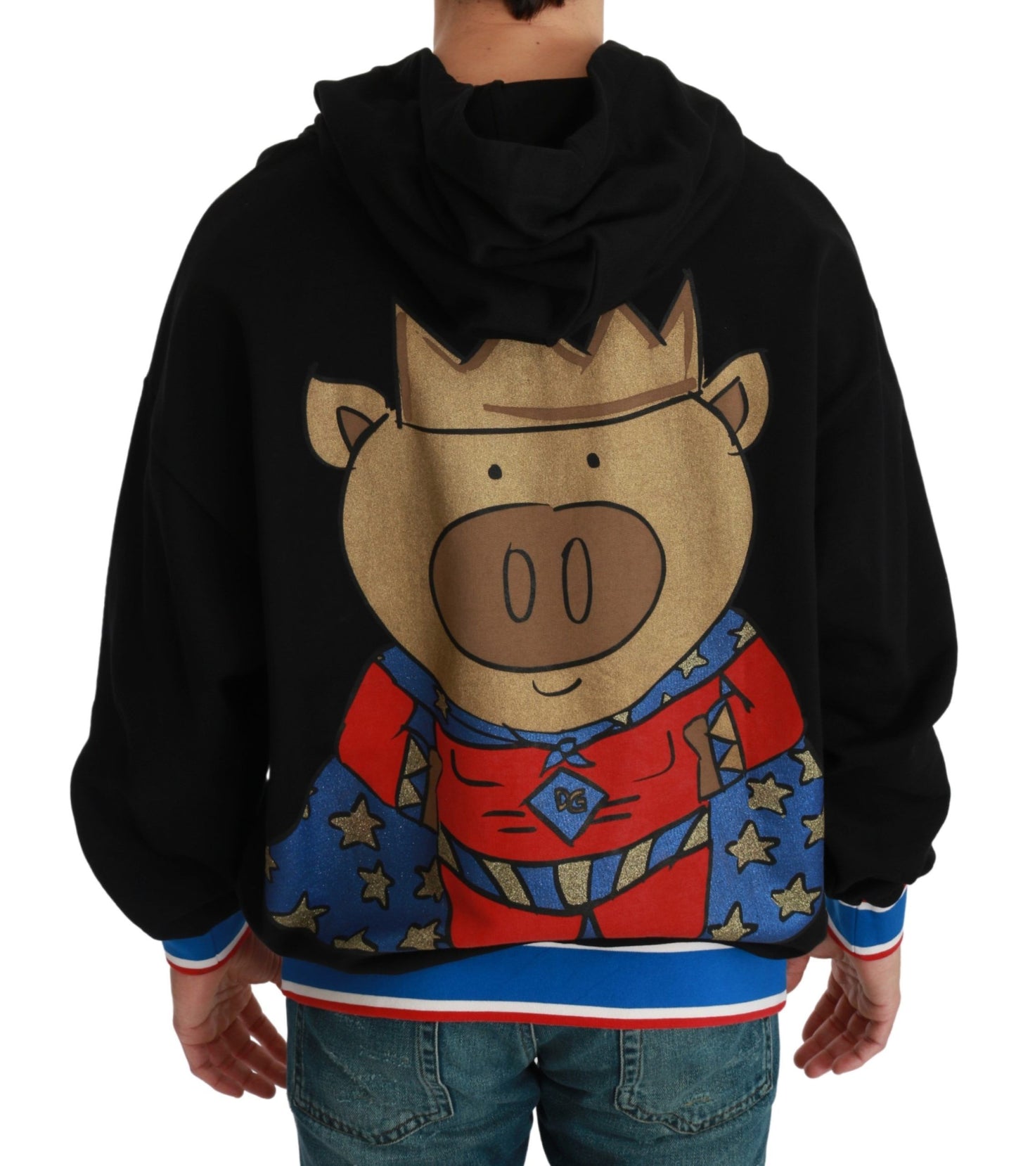 - Elegant Hooded Pullover With Regal Motif