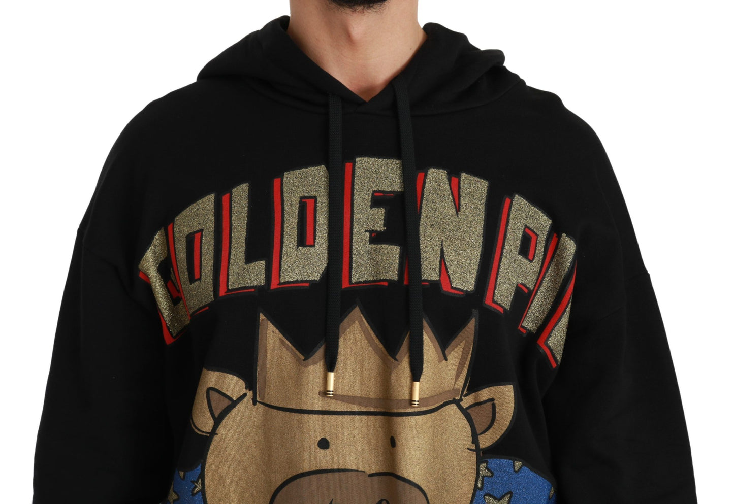 - Elegant Hooded Pullover With Regal Motif