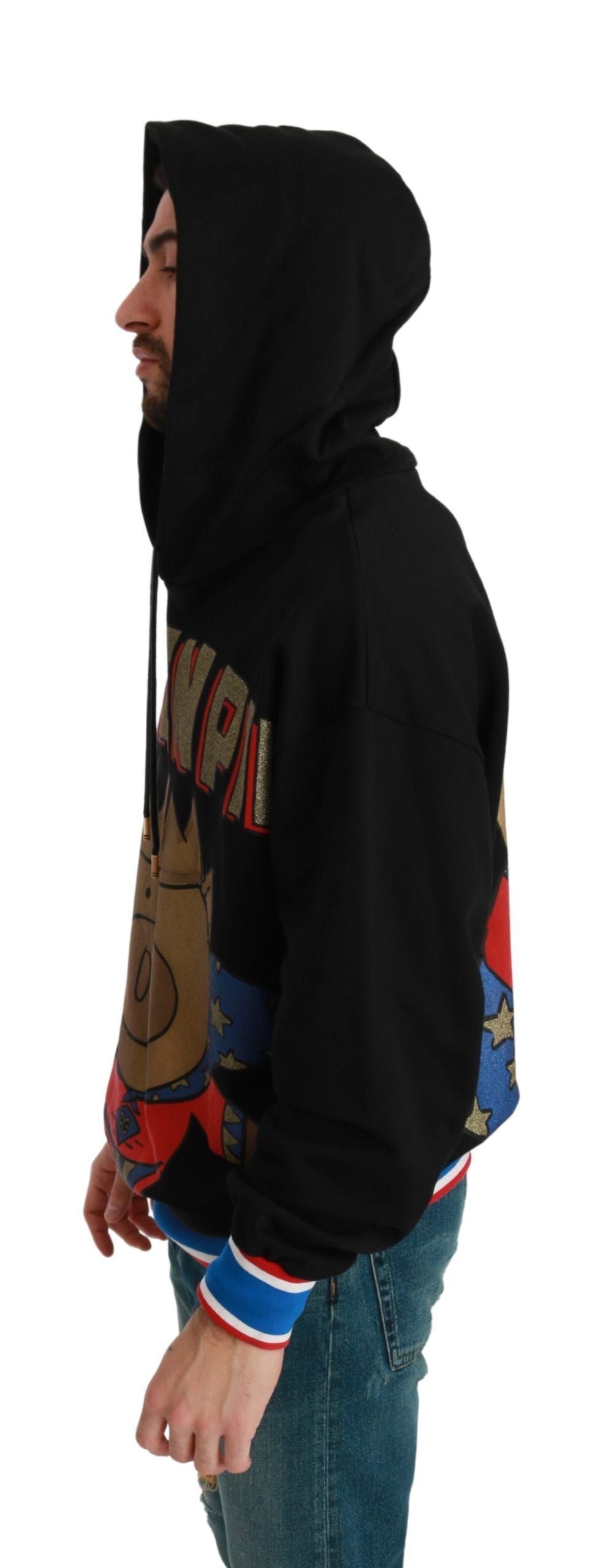 - Elegant Hooded Pullover With Regal Motif