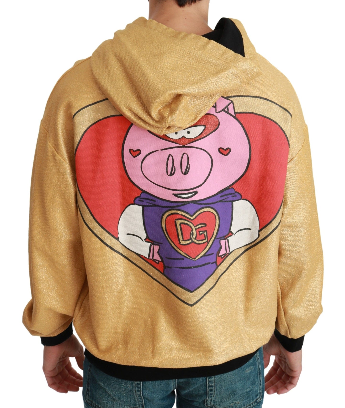 - Exquisite Gold Hooded Cotton Sweater
