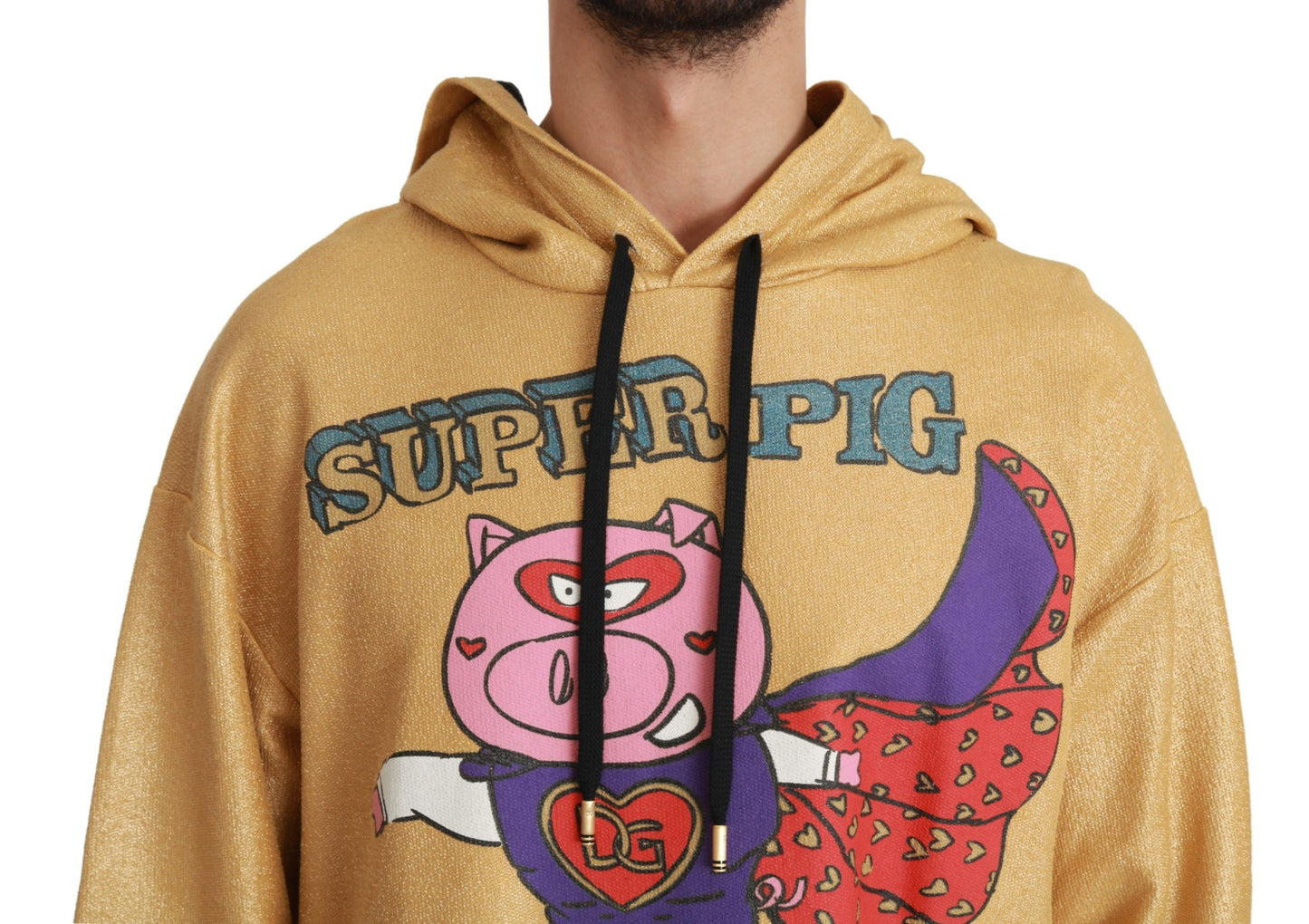 - Exquisite Gold Hooded Cotton Sweater