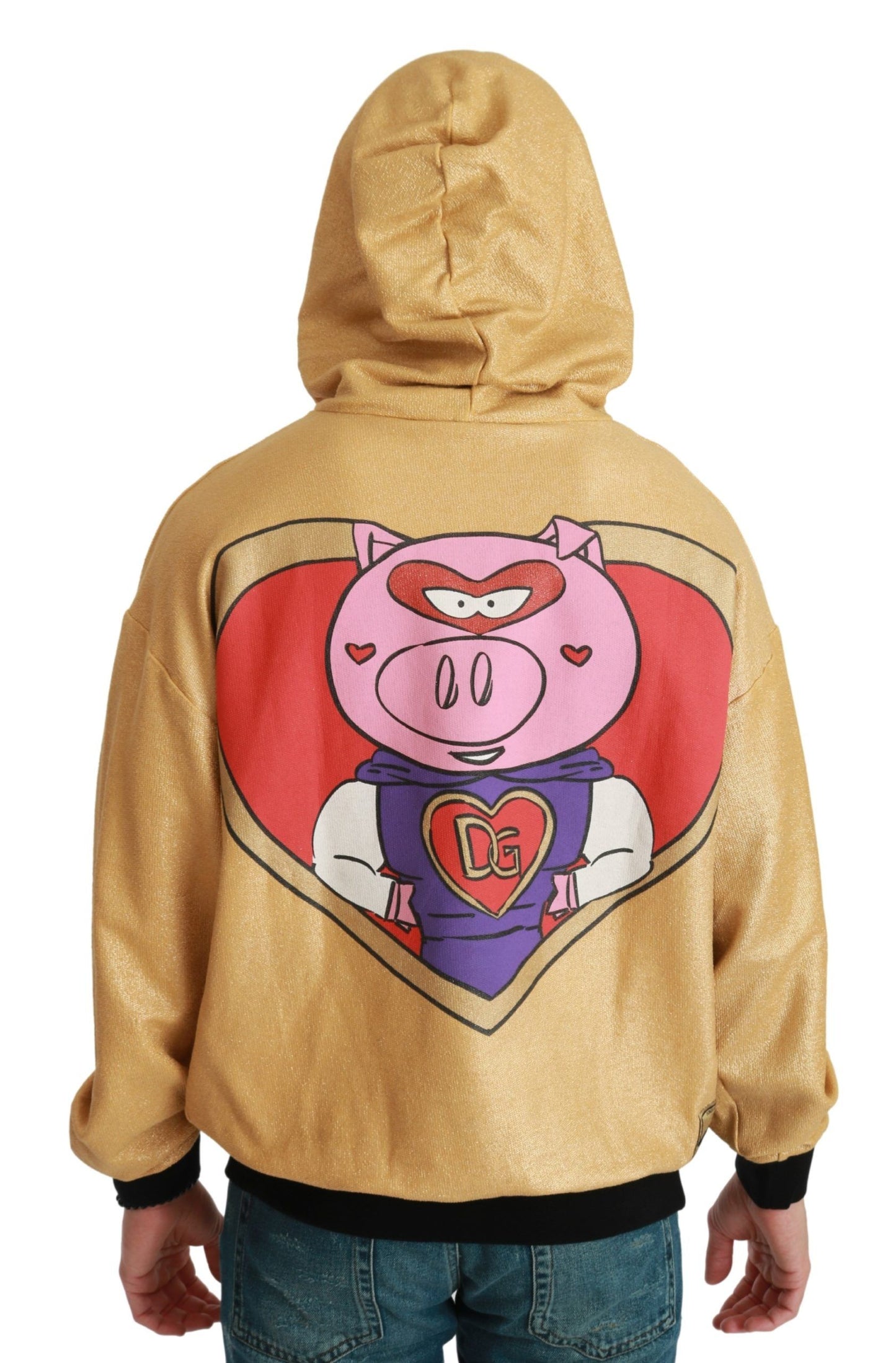 - Exquisite Gold Hooded Cotton Sweater