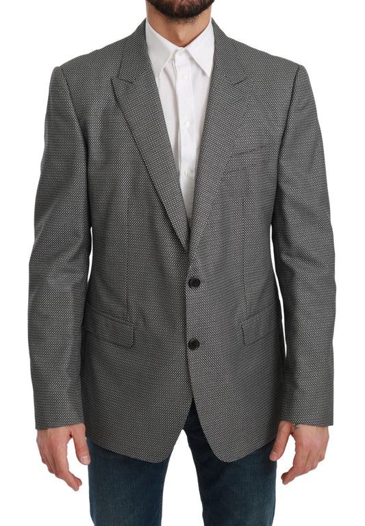 - Elegant Gray Fantasy Pattern Slim Fit Blazer