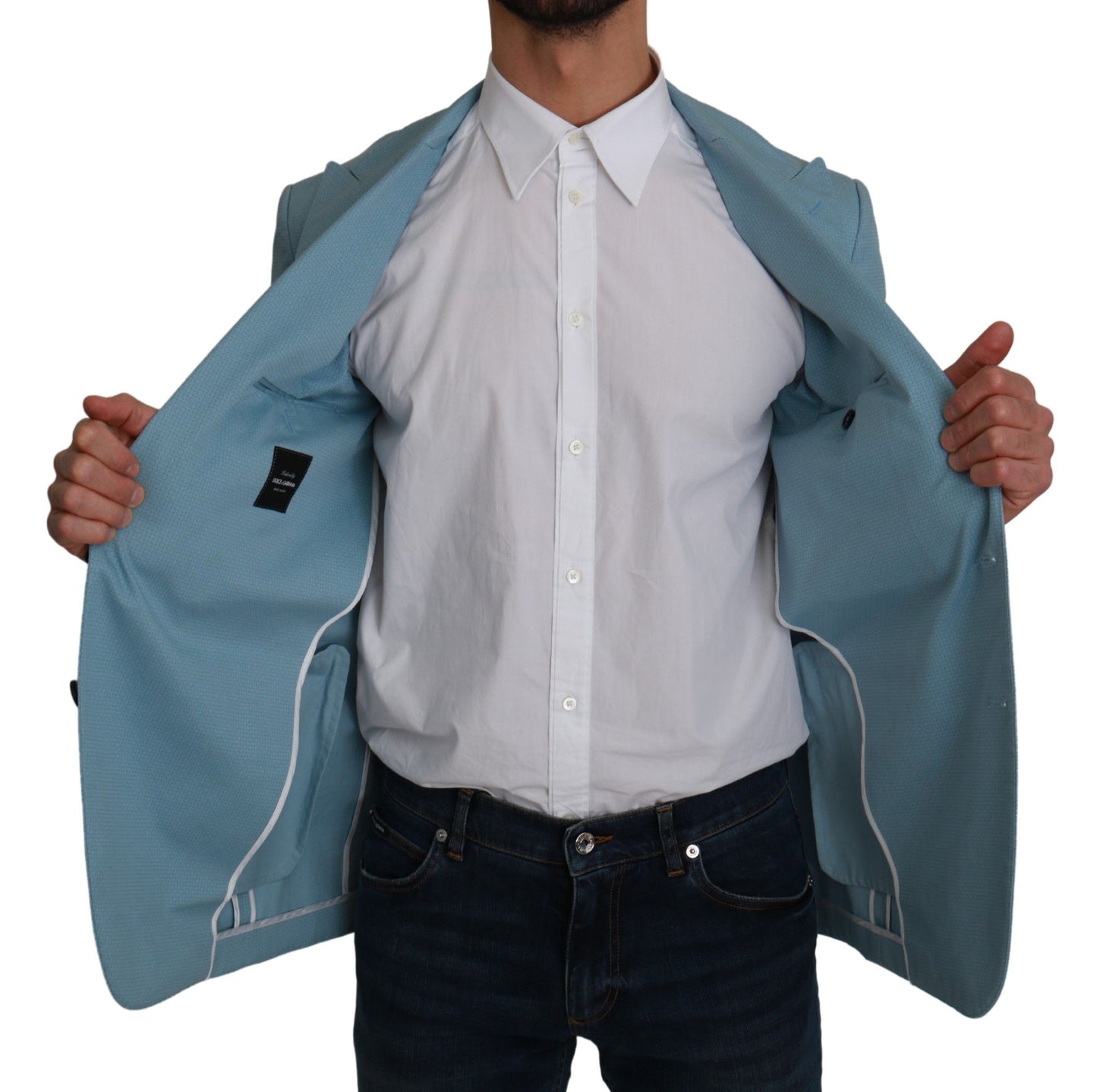 - Elegant Blue Fantasy Pattern Blazer