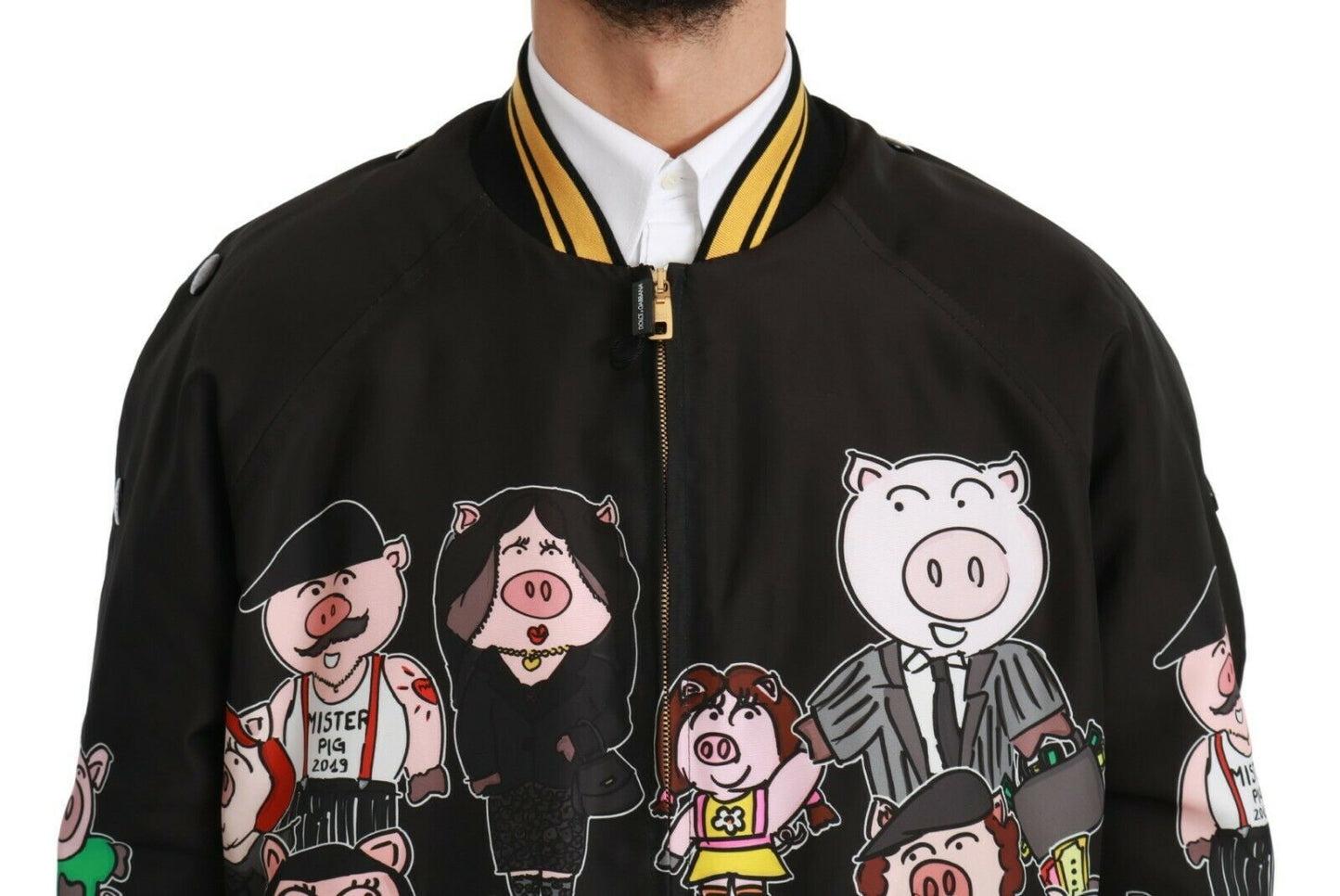 - Multicolor Motive Bomber Style Jacket