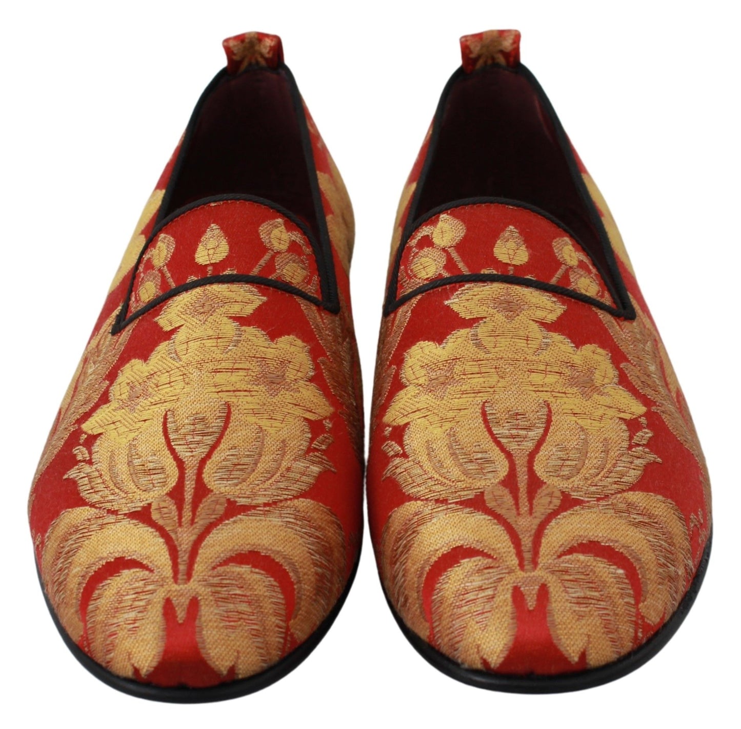 - Rose Gold Brocade Loafers Slide Flats