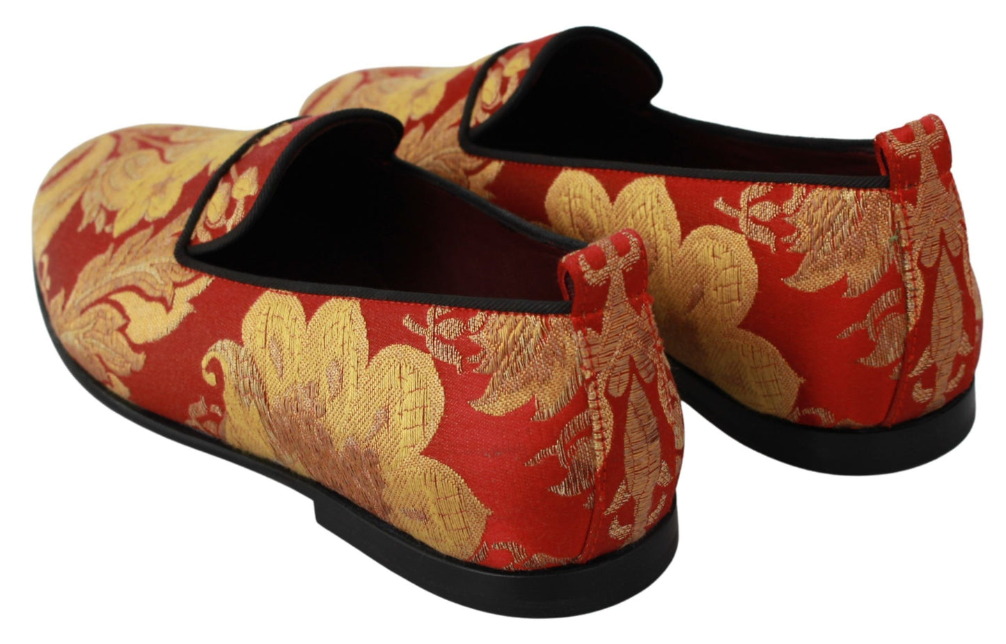 - Rose Gold Brocade Loafers Slide Flats