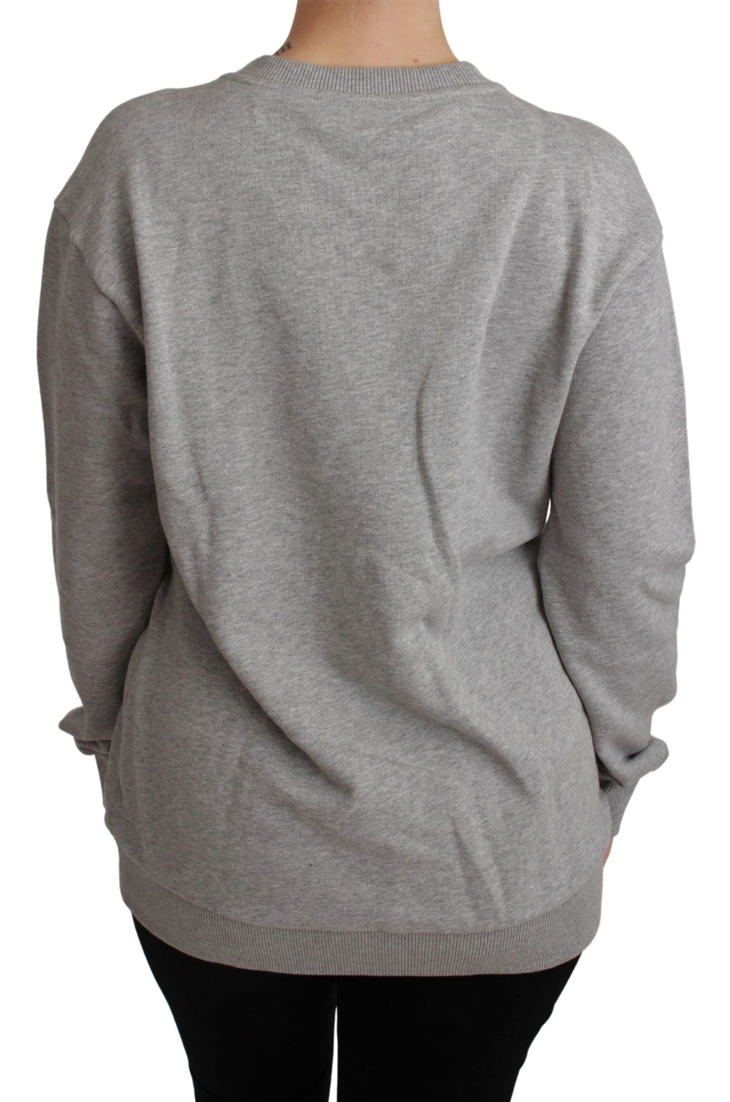 - Elegant Multicolor Embroidered Crew-neck Sweater