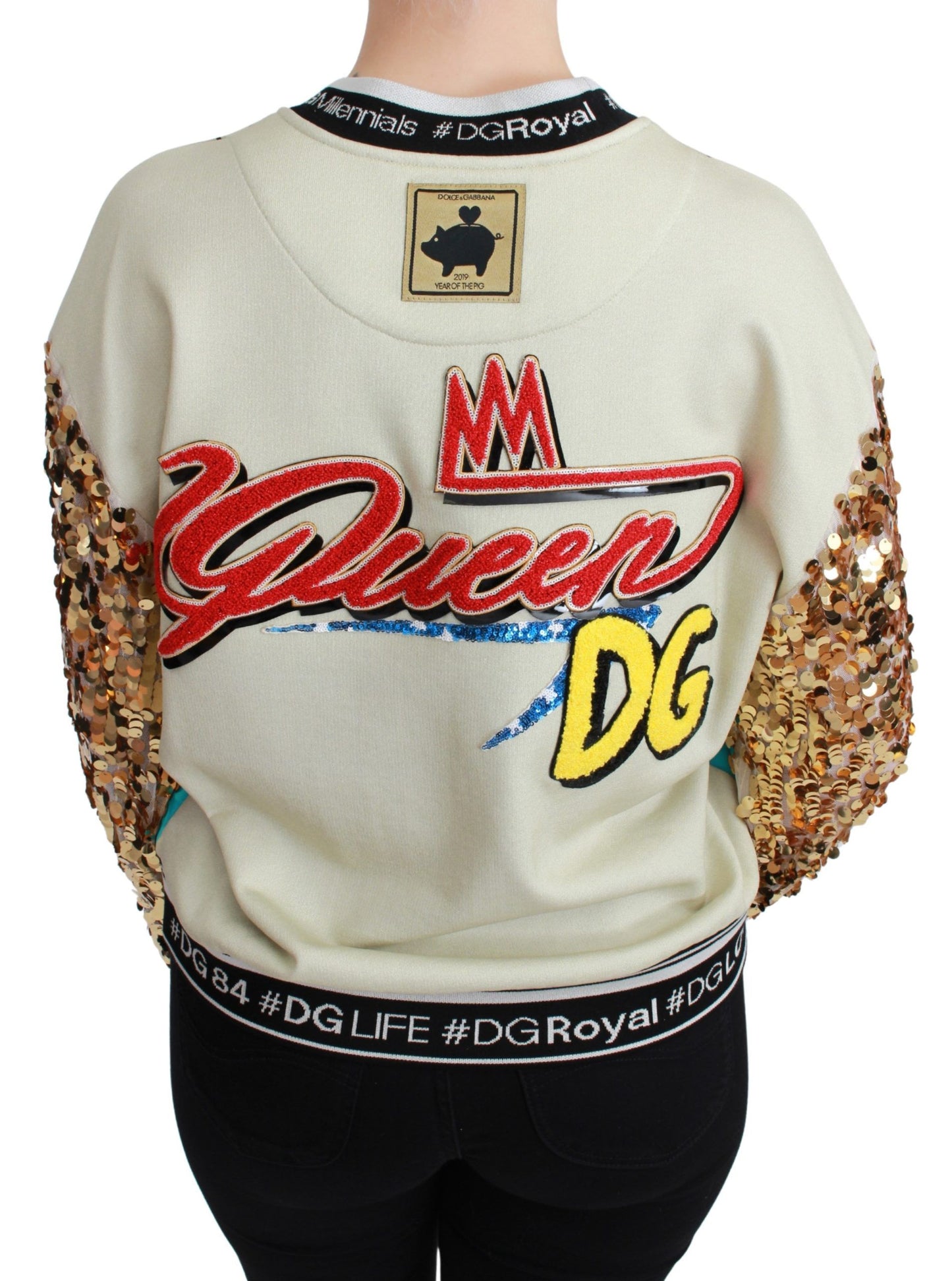 - Chic Multicolor Motive Sequined Sweater
