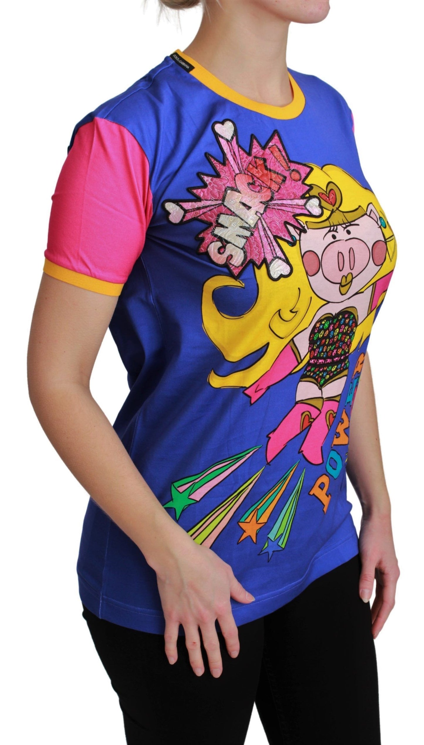 - Chic Crewneck Cotton Tee with Supergirl Motive