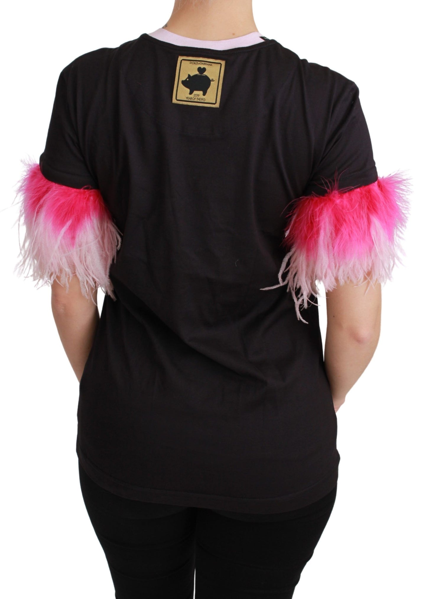 - Chic Crewneck Year of the Pig Motif Tee