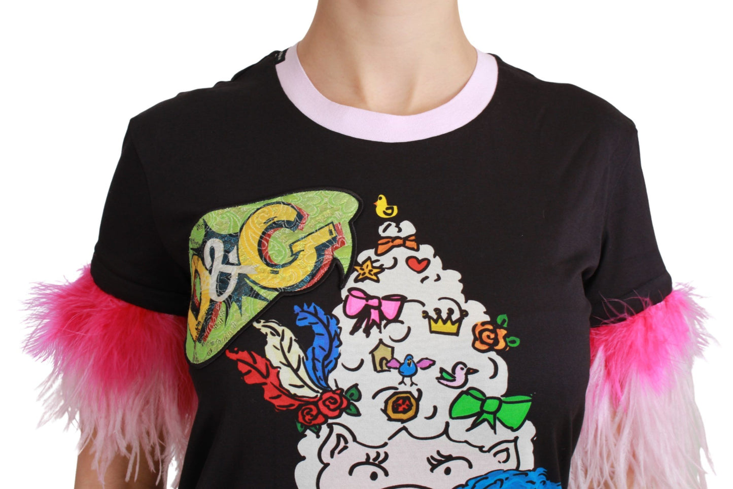 - Chic Crewneck Year of the Pig Motif Tee