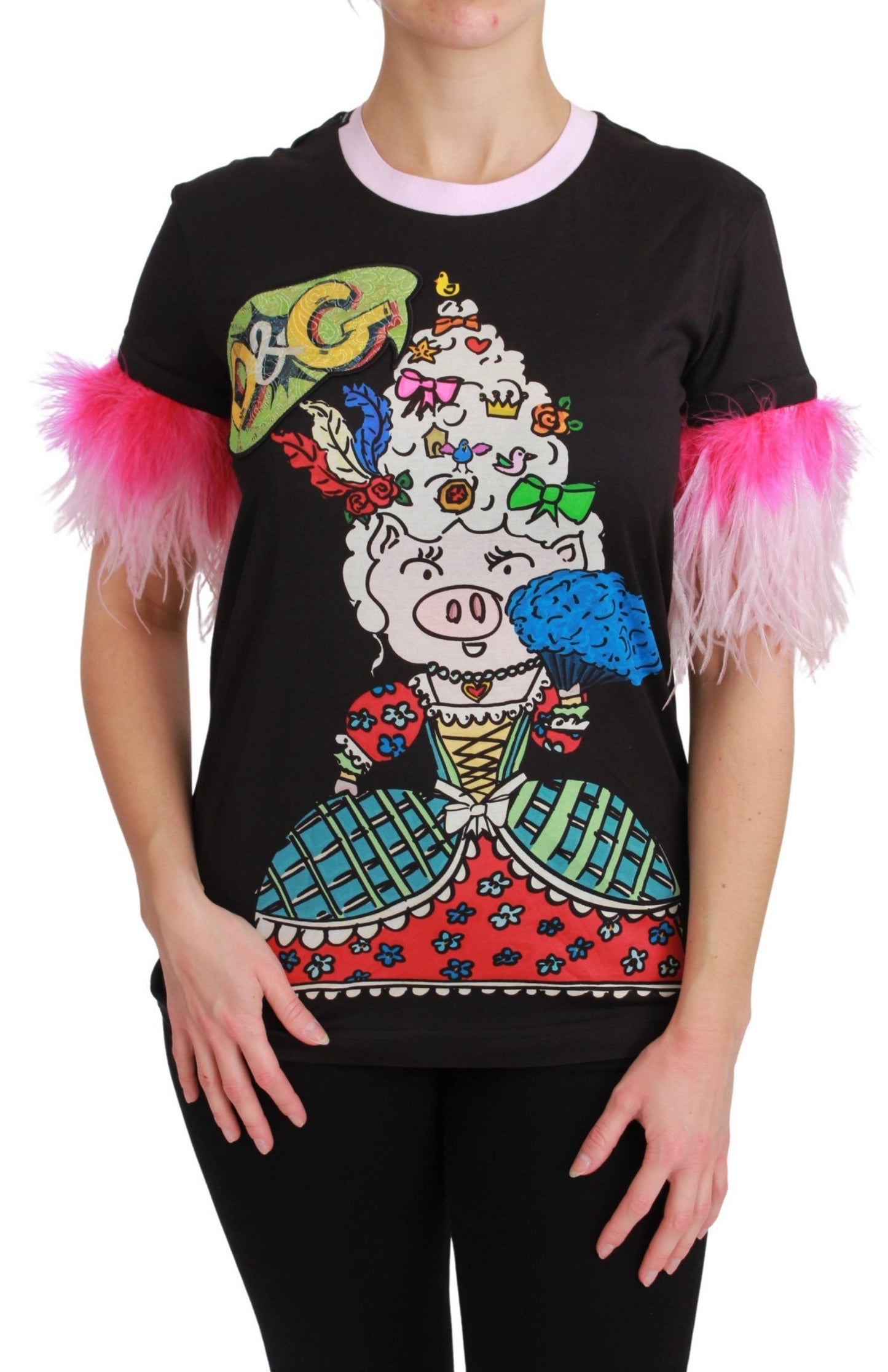 - Chic Crewneck Year of the Pig Motif Tee