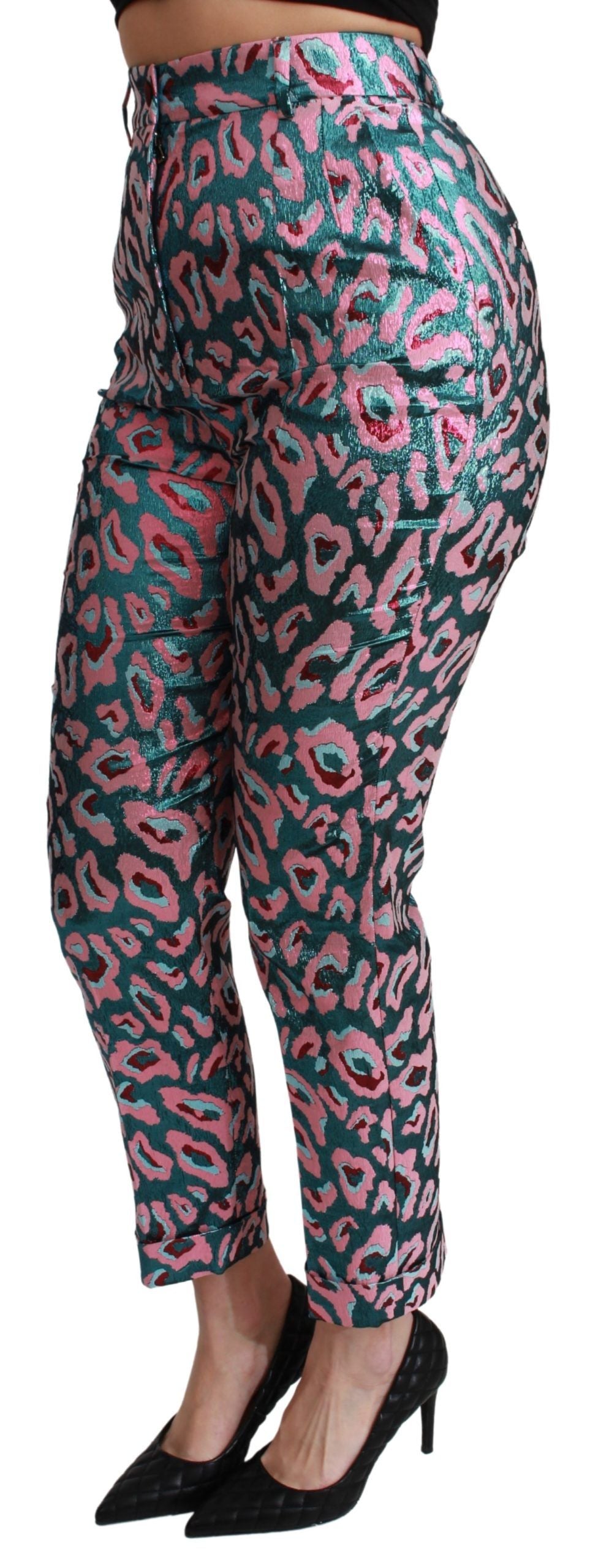 - Elegant High Waist Cropped Silk Blend Pants