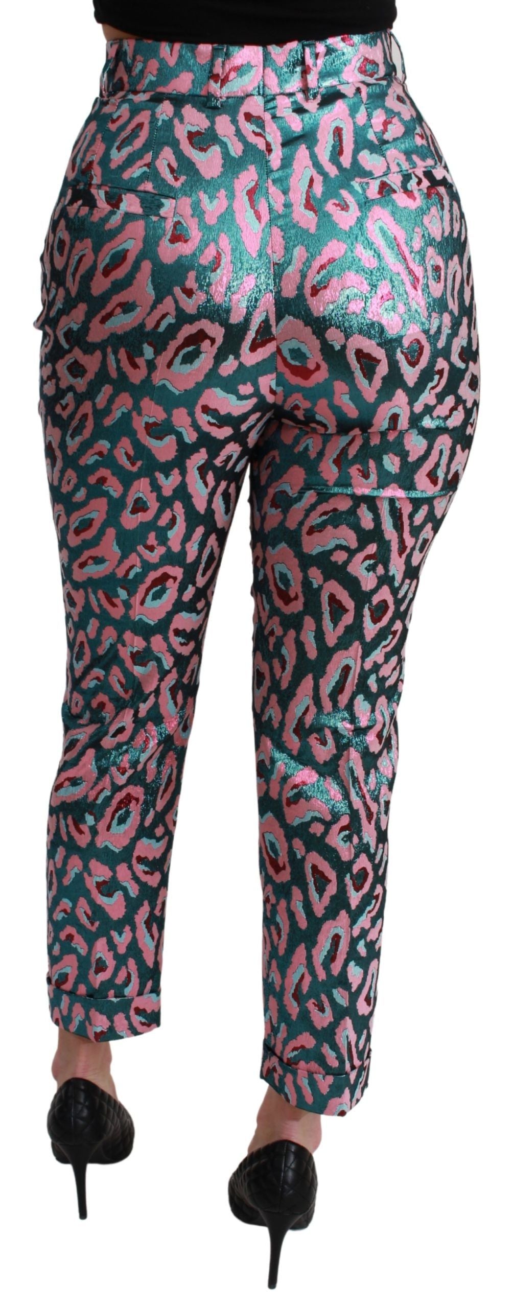 - Elegant High Waist Cropped Silk Blend Pants