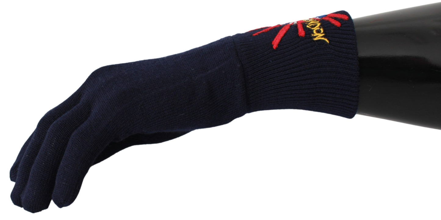 - Blue Virgin Wool Unisex Gloves
