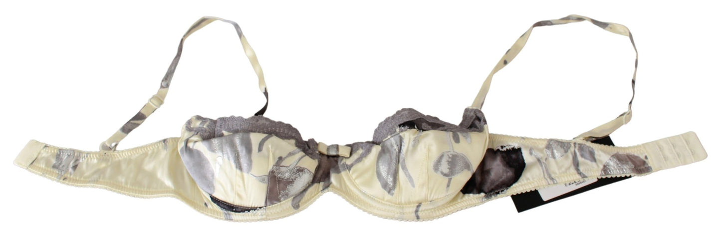 - Beige Lace Balconcino Silk Bra