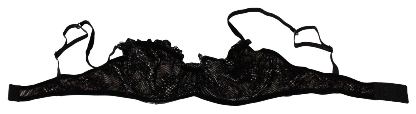 - Sleek Black Mesh Balconcino Bra
