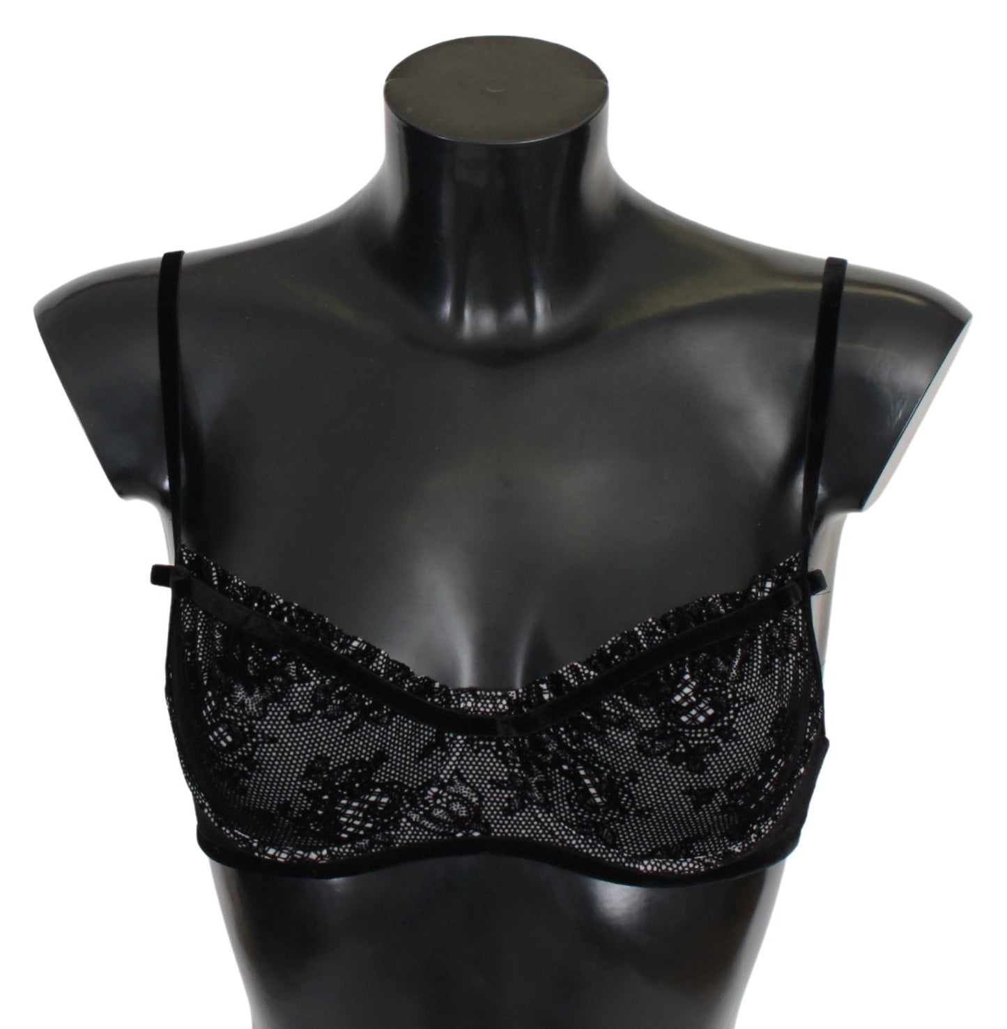 - Sleek Black Mesh Balconcino Bra
