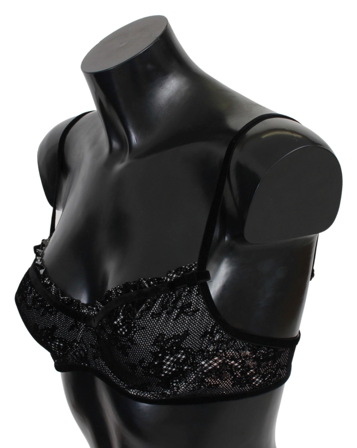 - Sleek Black Mesh Balconcino Bra