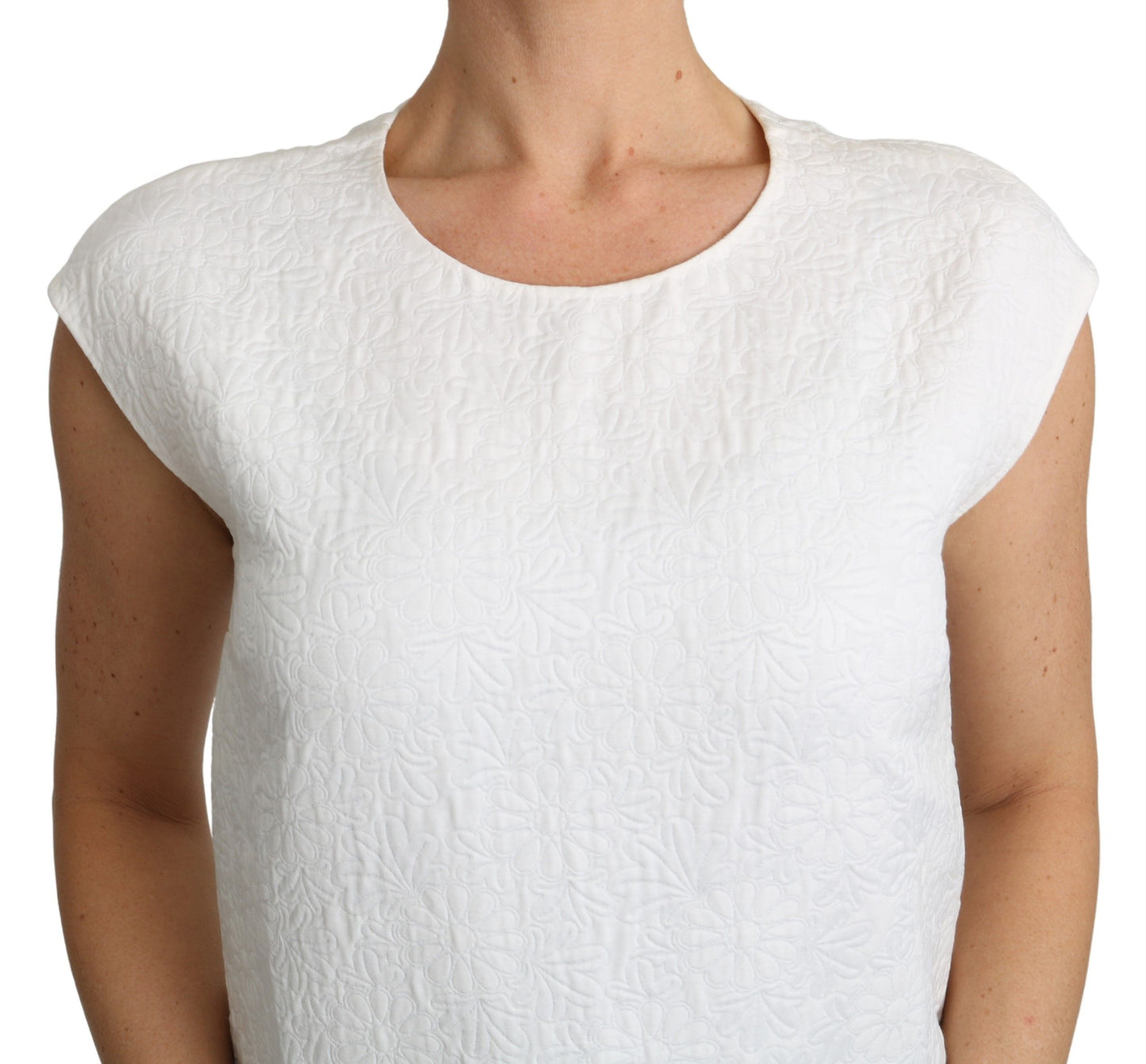 - Elegant White Cotton Blend Blouse