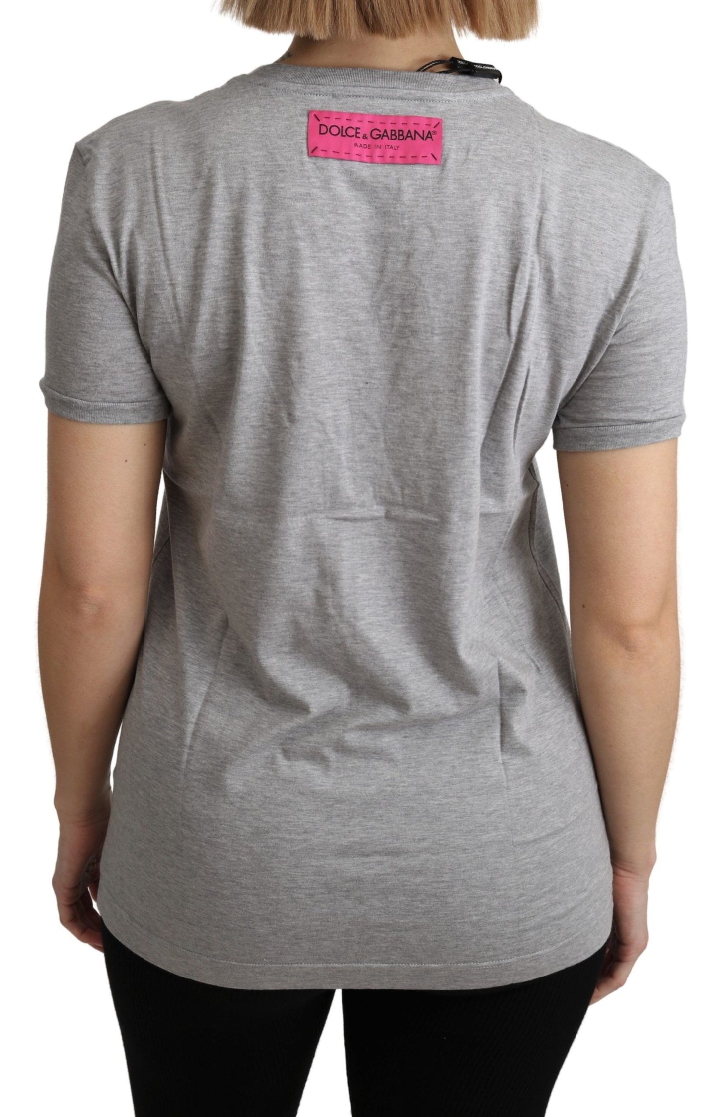 - Sequined Motive Cotton Tee
