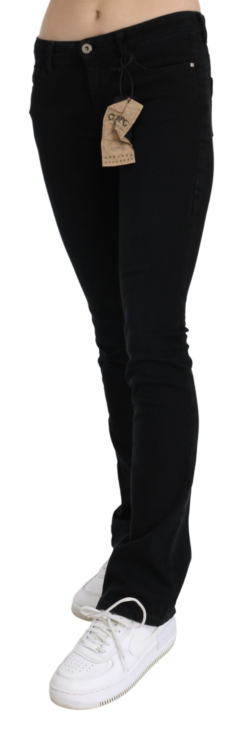 - Chic Black Slim Fit Low Waist Denim