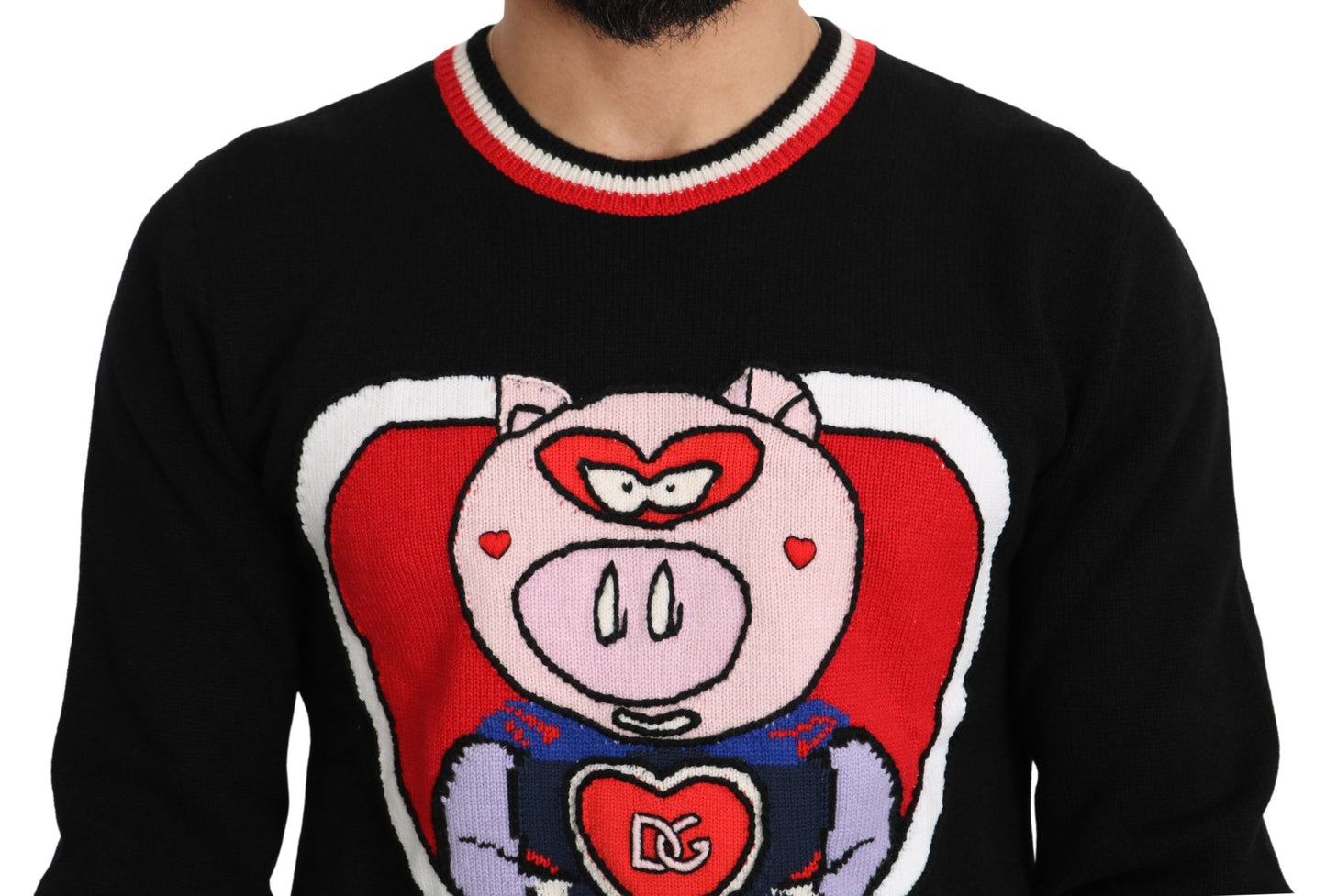 - Elegant Black Cashmere Crew Neck Sweater