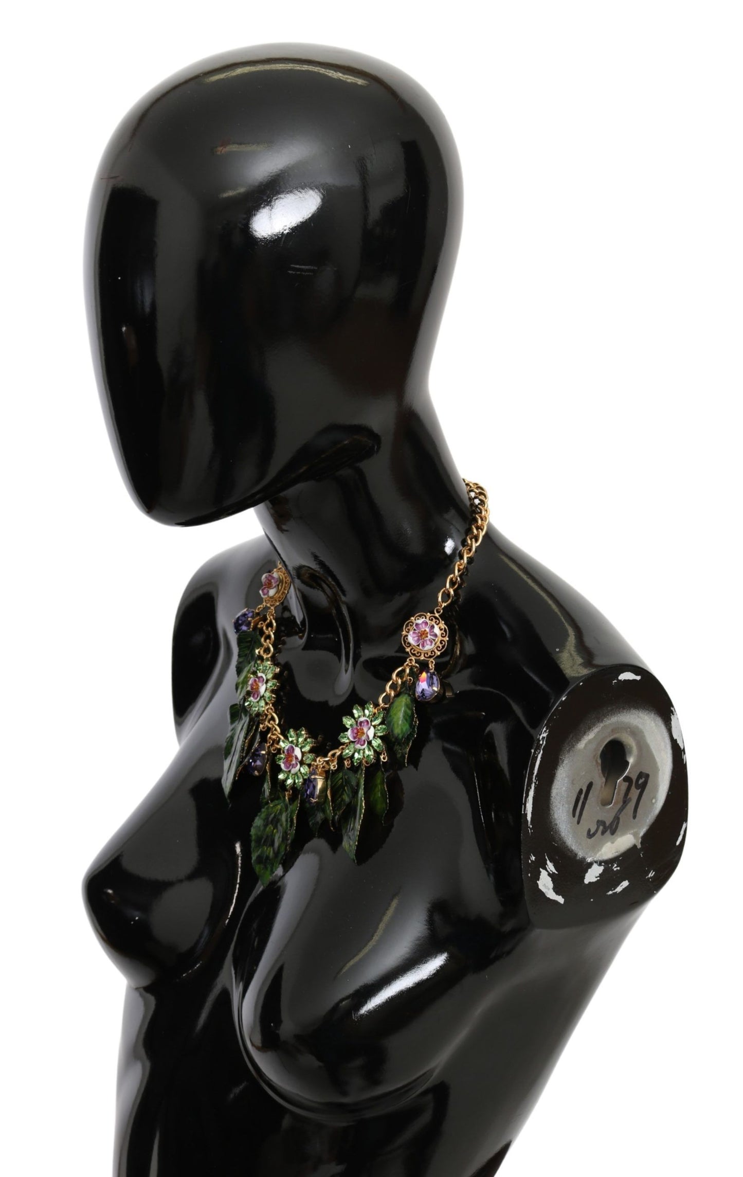 - Elegant Crystal Charms Leaves Pendant Necklace