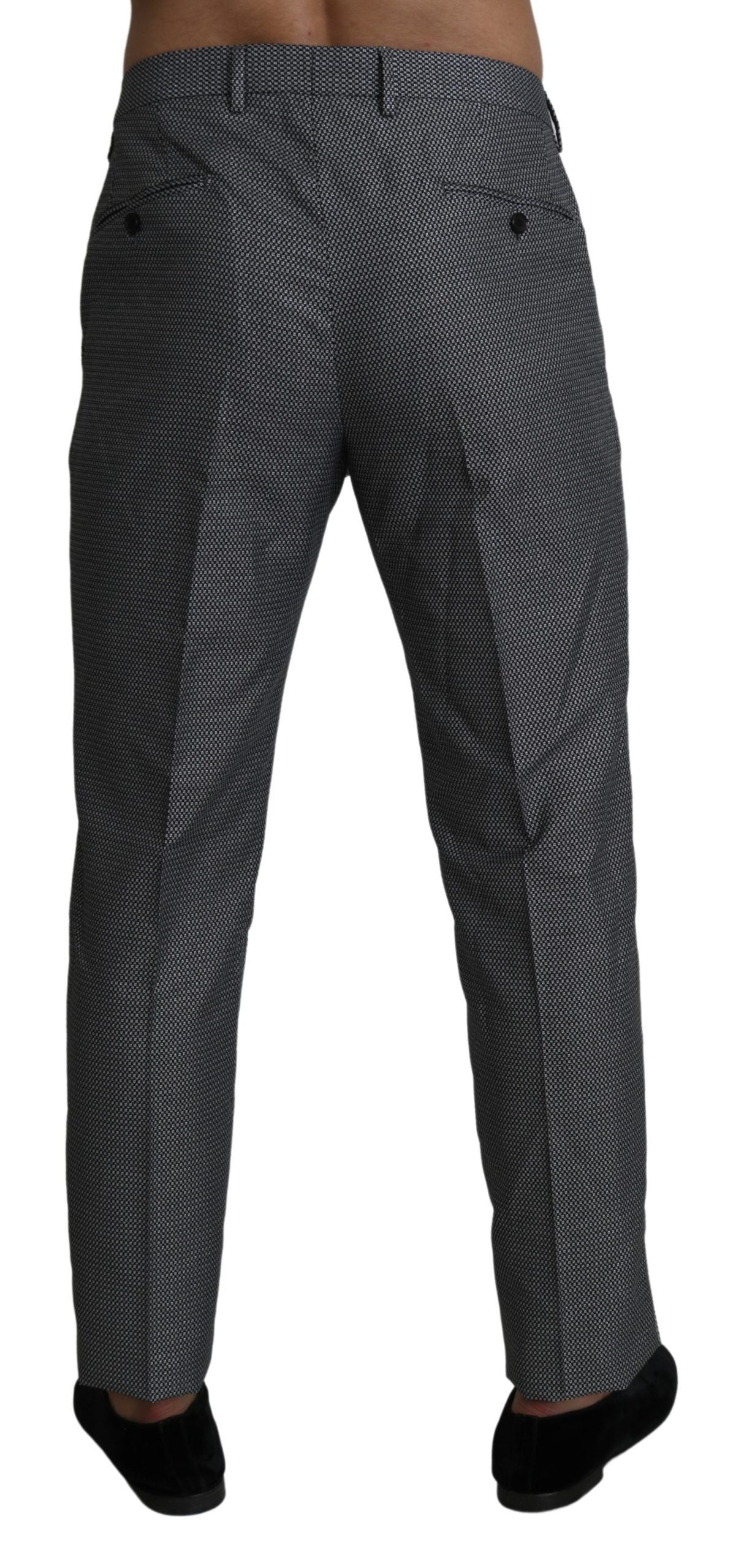 - Elegant Gray Slim Fit Dress Trousers