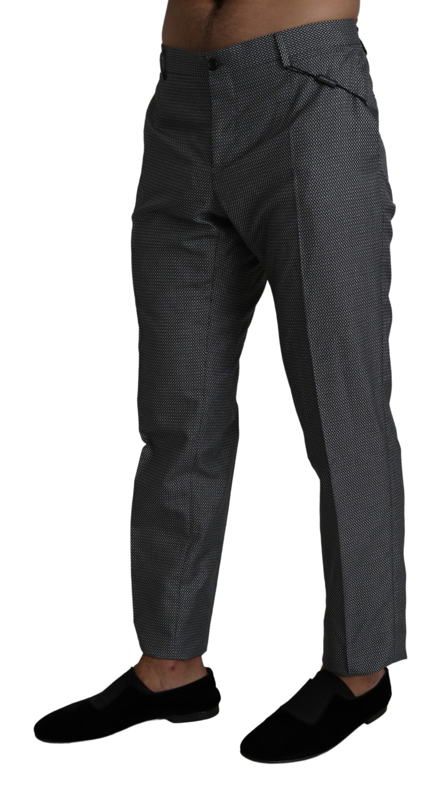 - Elegant Gray Slim Fit Dress Trousers