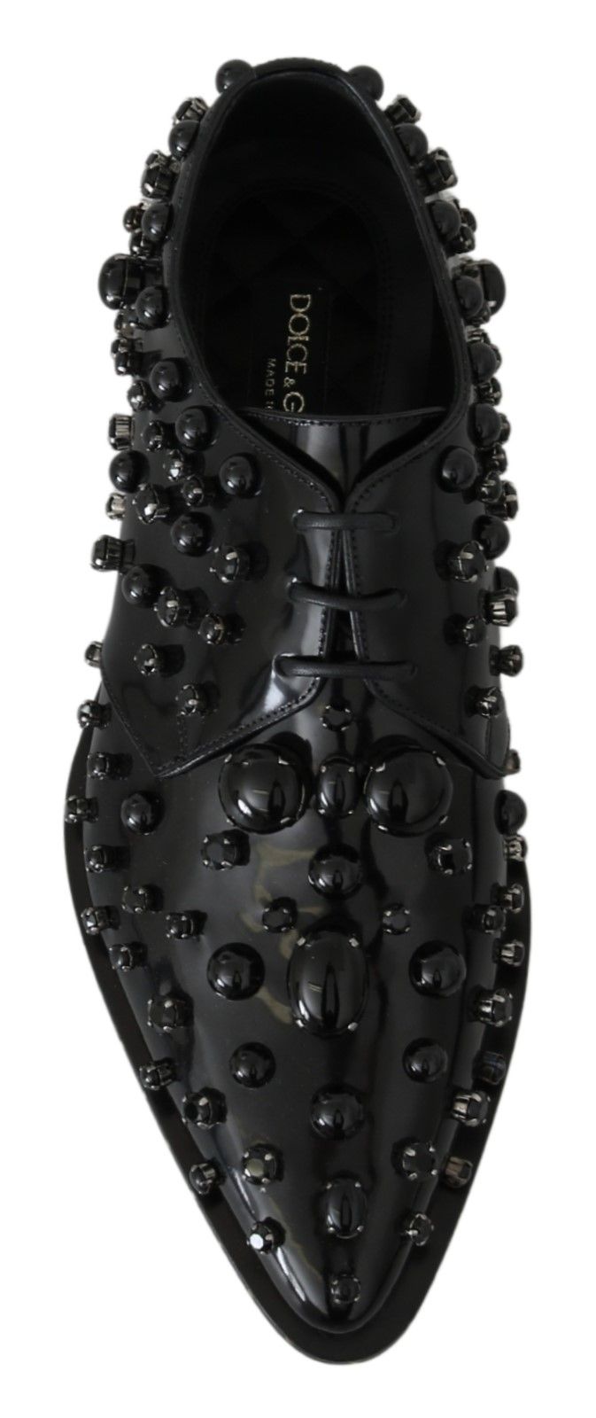 - Elegant Black Crystal Leather Dress Shoes
