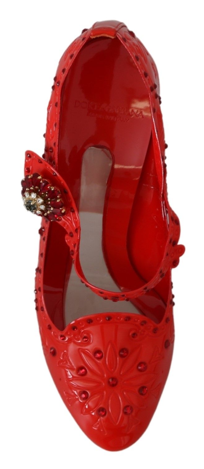 Chic Red Crystal Cinderella Pumps by Dolce & Gabbana