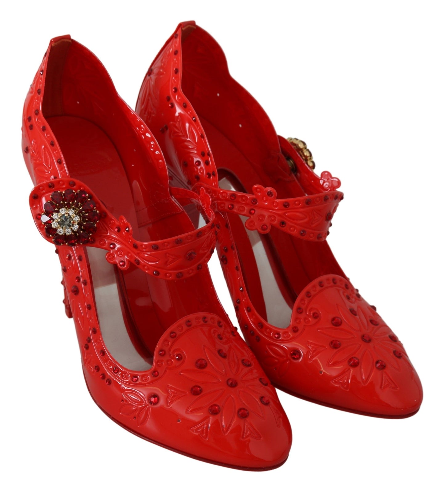 Chic Red Crystal Cinderella Pumps by Dolce & Gabbana