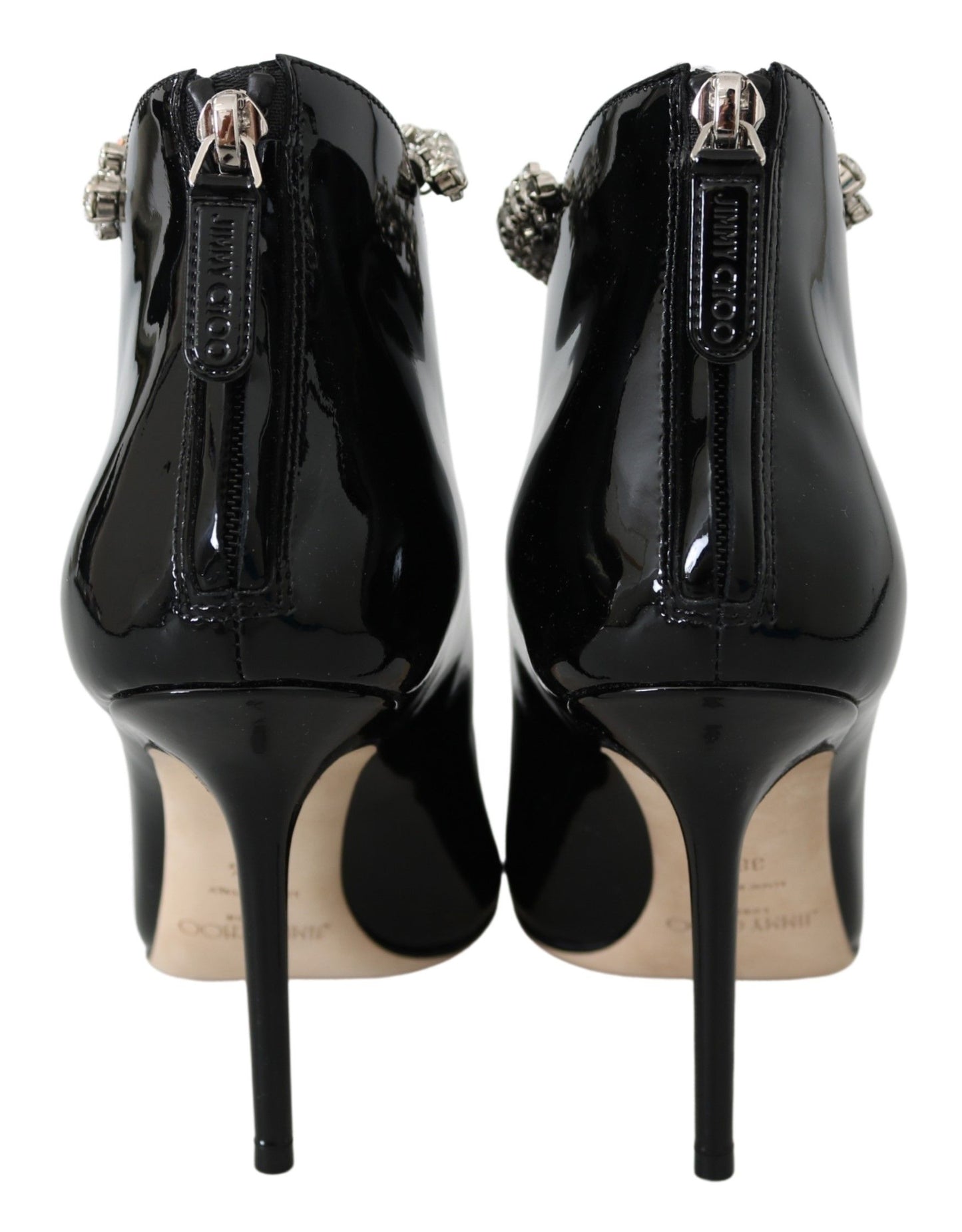 - Elegant Black Patent Heeled Boots
